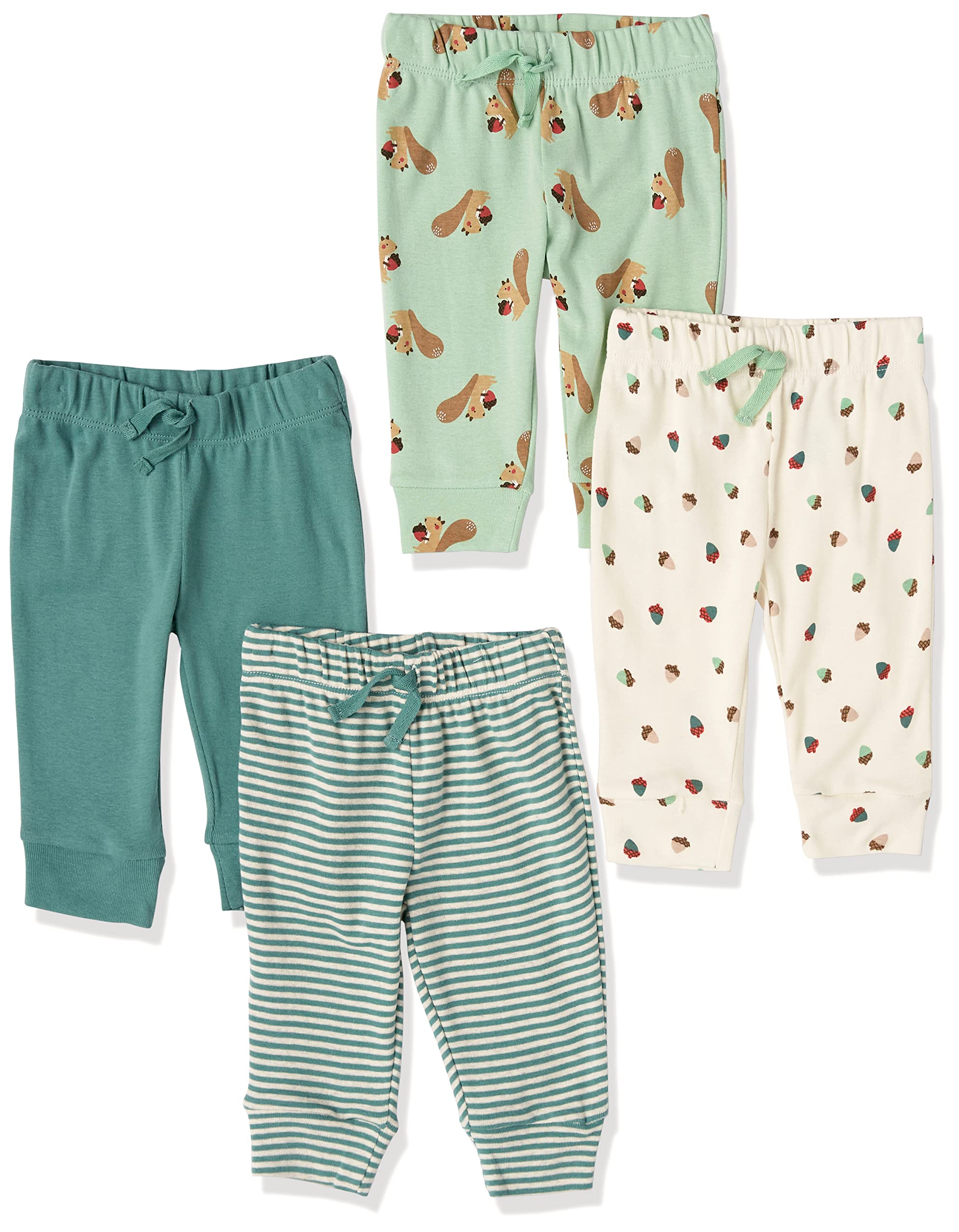 Amazon Essentials Unisex Baby Cotton Pull-On Pants - Soft & Comfortable Multipack for Boys & Girls - Perfect for Playtime, Daycare & Everyday Wear