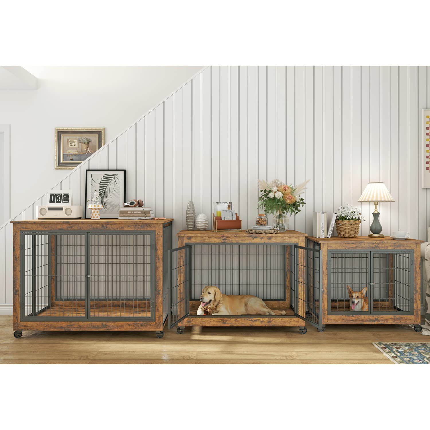 Premium Wooden Dog Crate Furniture - 43.7