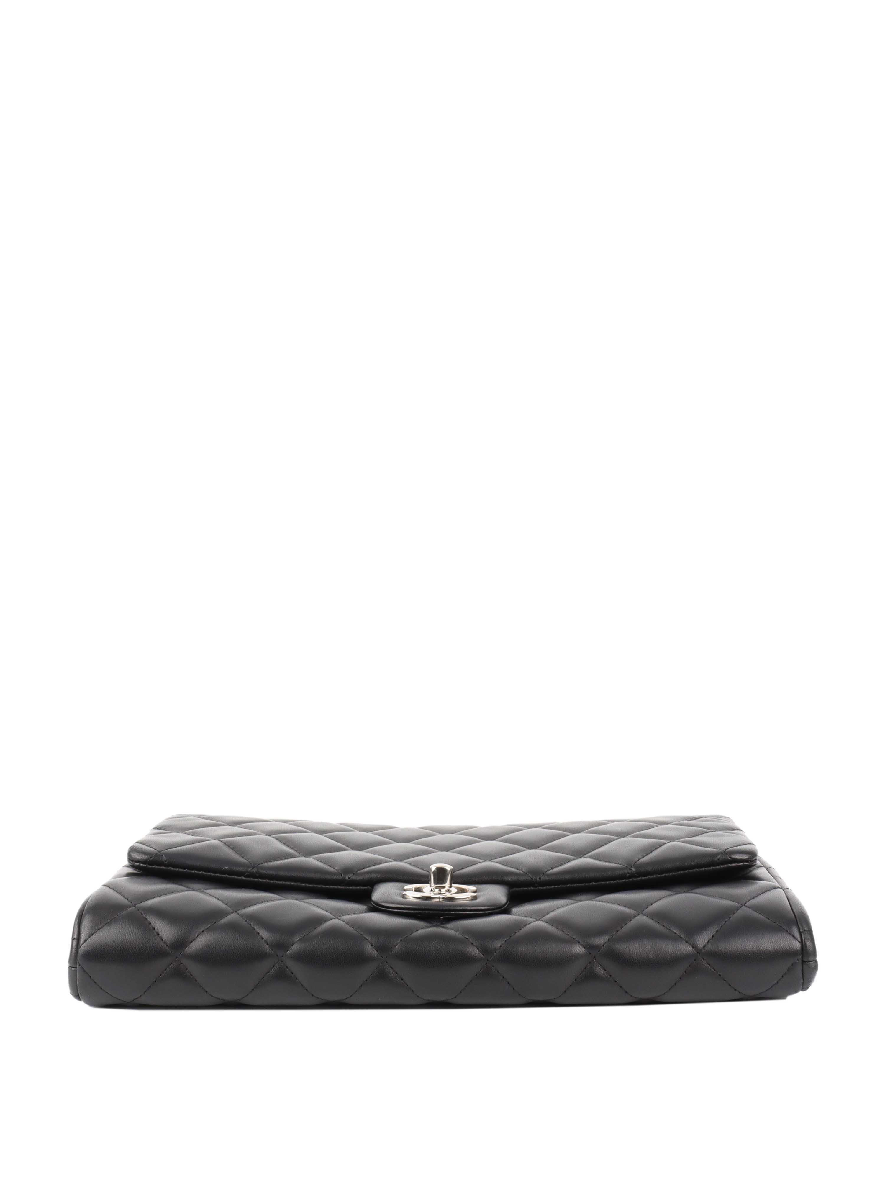 Chanel Black Lambskin Shoulder Clutch Bag for Women | Luxury Designer Handbag for Evening Parties, Weddings & Special Occasions