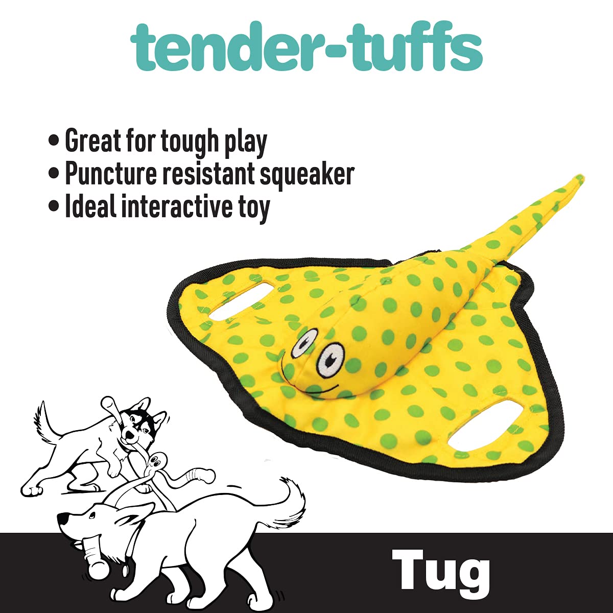 SmartPetLove Snuggle Puppy Tender-Tuffs Plush Dog Toys for Tug-of-War - Durable Yellow Stingray & Large Red Lobster Squeaky Marine Animal Chew Toys | Interactive Play for Puppies & Adult Dogs | Perfect for Training, Bonding & Indoor/Outdoor Playtime