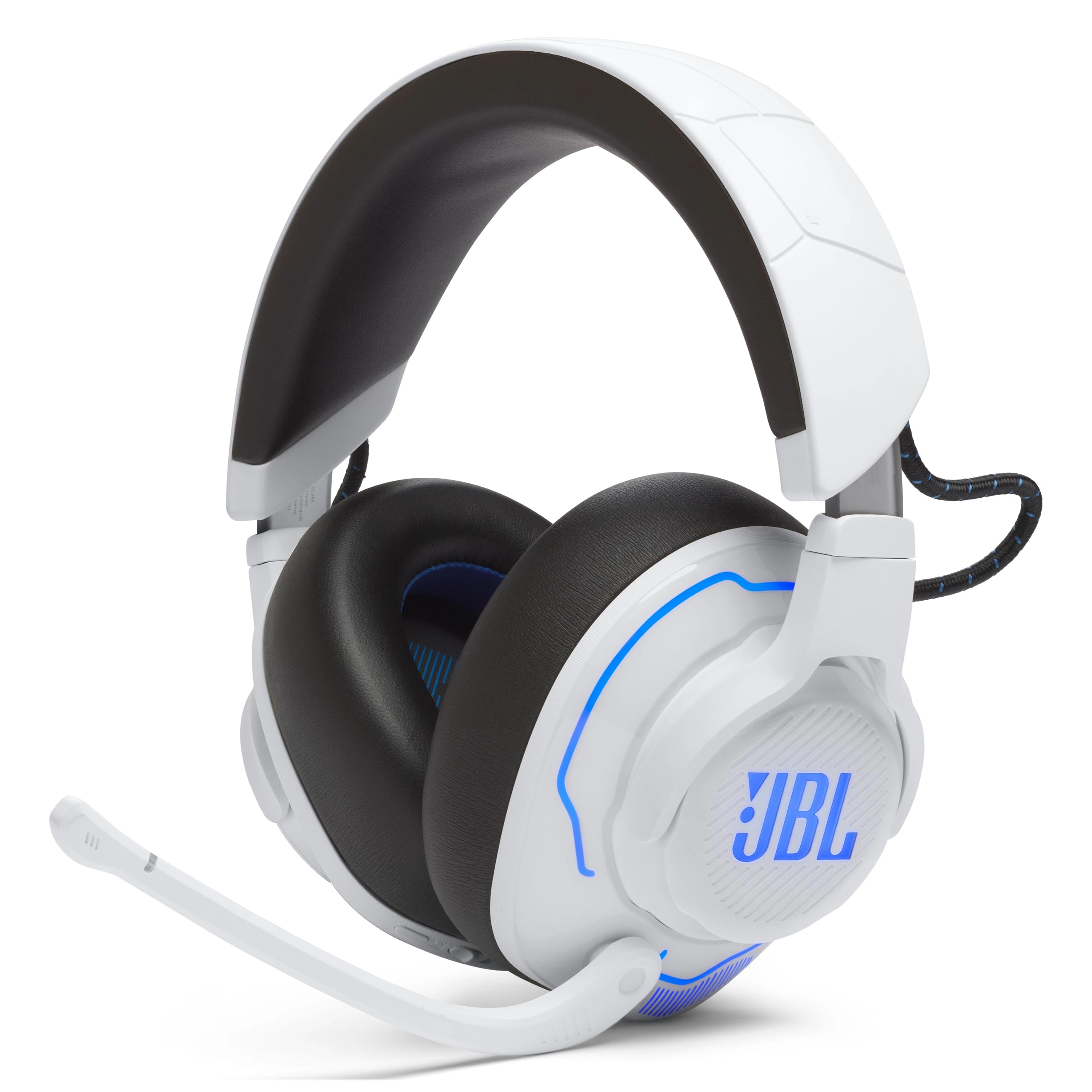 JBL Quantum 910P Wireless Bluetooth Gaming Headset with Microphone - Compatible with PlayStation, Xbox, PC & Mobile - 39-Hour Battery Life - White - Perfect for Competitive Gaming, Streaming & Long Gaming Sessions