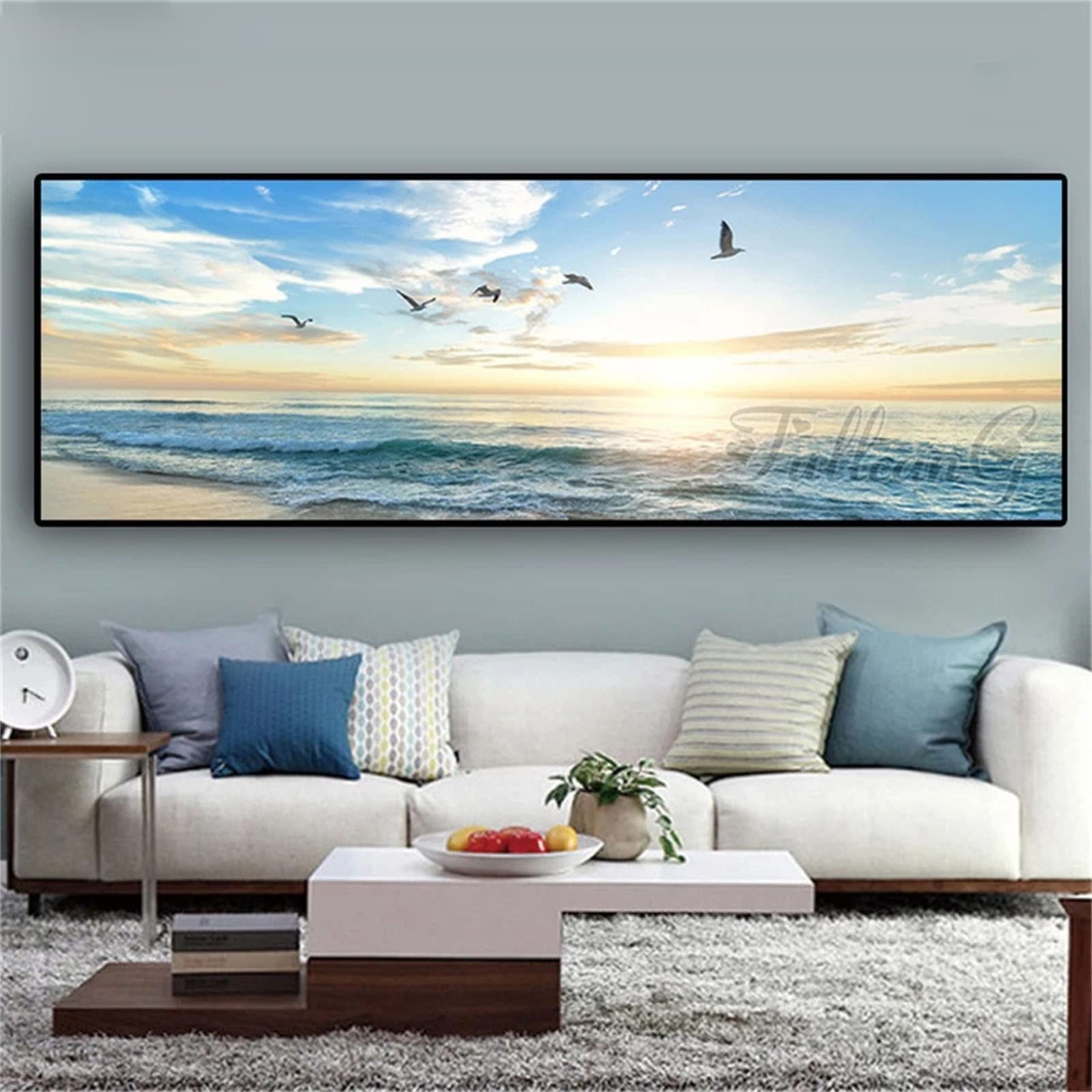 5D Diamond Painting Kit for Adults - Sunset Beach Large DIY Diamond Art with Full Square Drill, 32x64 Inch Home Decor Wall Art, Perfect Gift for Women & Kids | Relaxing Craft Activity for Stress Relief & Room Decoration