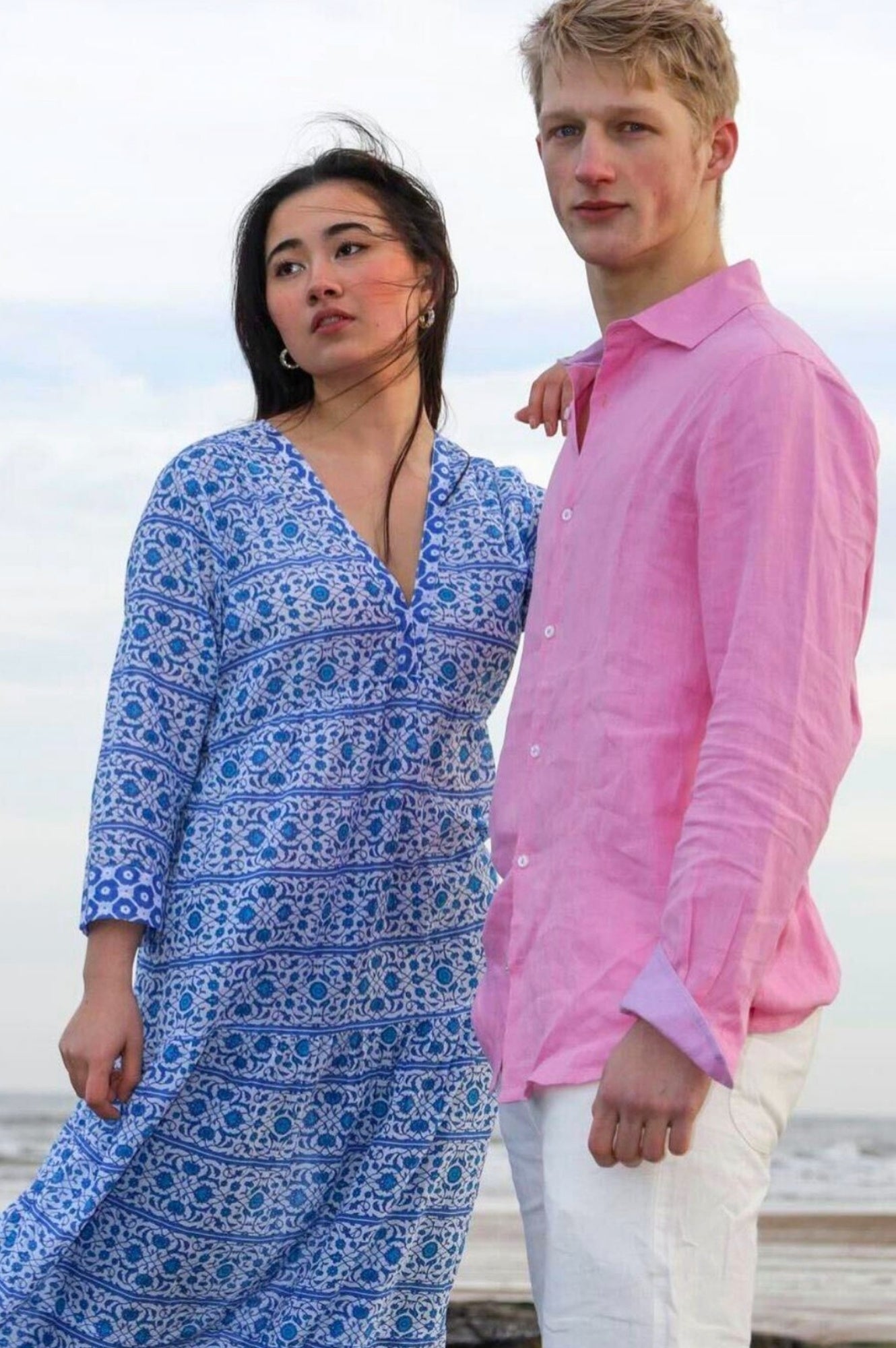 Premium Men's Linen Shirt - Breathable & Comfortable Casual Button Down Shirt in Soft Pink | Perfect for Summer Outfits, Beach Vacations & Office Wear