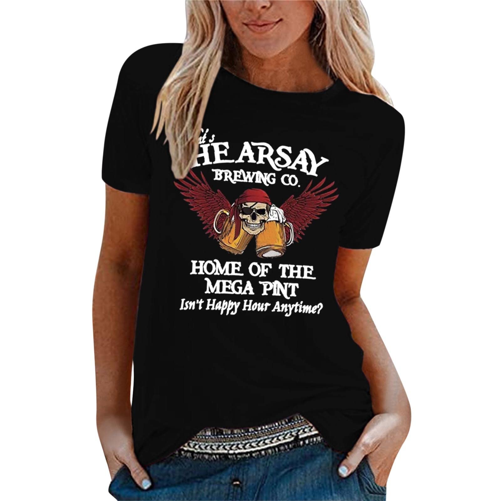 Funny Women's T-Shirts Pack - 3 Pack Casual Short Sleeve Graphic Tees with Cute Patterns for Everyday Wear | Perfect for Work, Weekend Outfits & Casual Dates