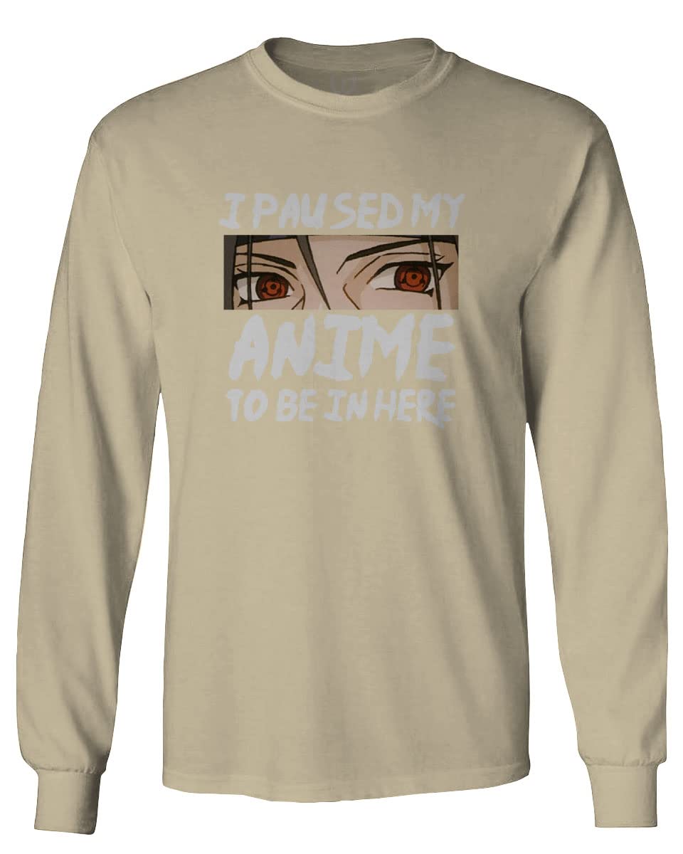 Funny Anime Pause Game Japanese Manga Long Sleeve T-Shirt for Men - Perfect Gift for Anime Lovers & Casual Wear