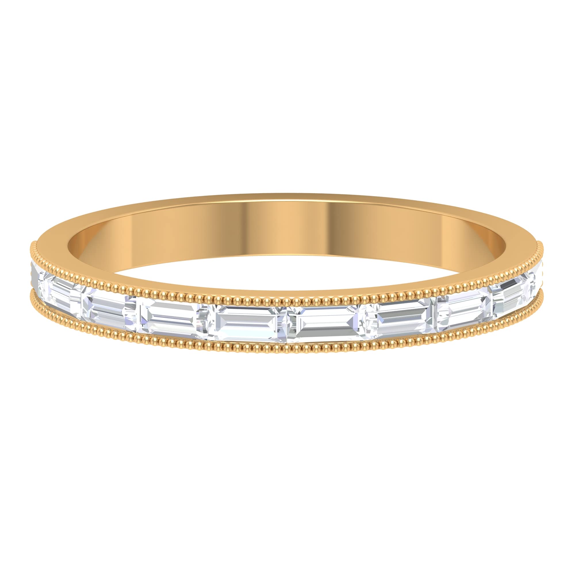 1/4 CT Moissanite Half Eternity Ring - 14K Solid Gold Moissanite Beaded Wedding Band for Women - Perfect for Engagement, Anniversary & Bridal Jewelry Gifts