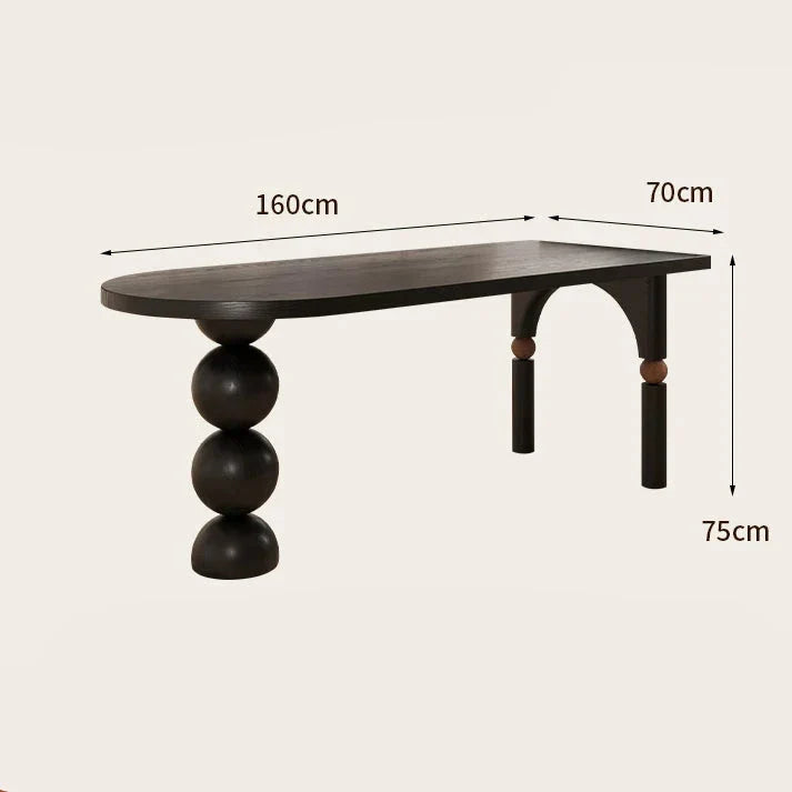 Semicircle Wooden Island Dining Table - Solid Wood Kitchen Counter Table for Small Spaces - Perfect for Breakfast Nook, Apartment Dining & Kitchen Island Extension