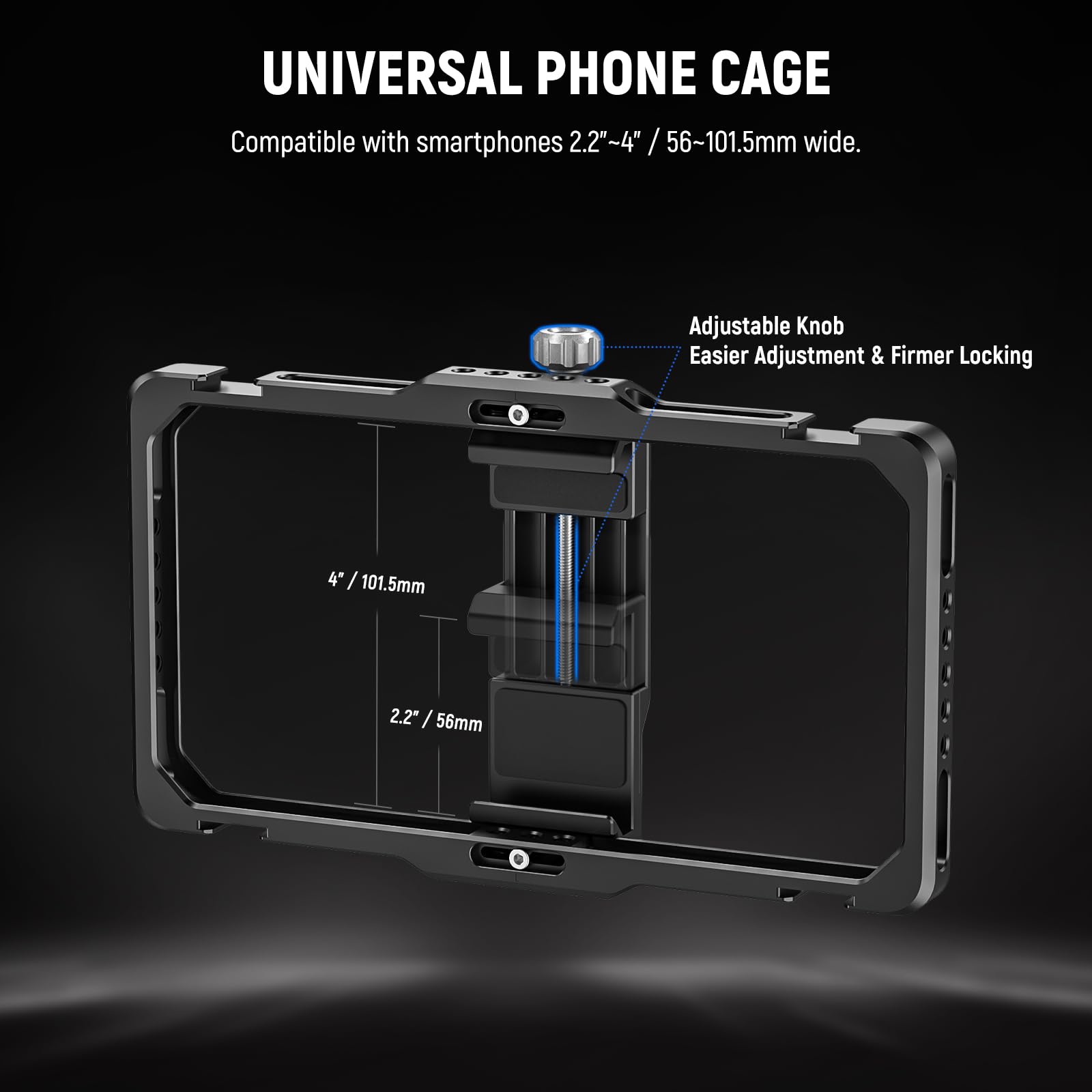NEEWER Universal Smartphone Video Rig with Bluetooth Shutter & Comfort Grips - iPhone 16/15 Pro Max/Galaxy S24 Ultra Stabilizer for Vlogging, Live Streaming & Content Creation - PA009E