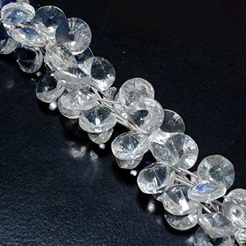 14mm Natural Crystal Faceted Coin Beads - Round Loose Beads for Jewelry Making, DIY Crafts, and Puff Coin Designs | Perfect for Necklaces, Bracelets, and Earrings