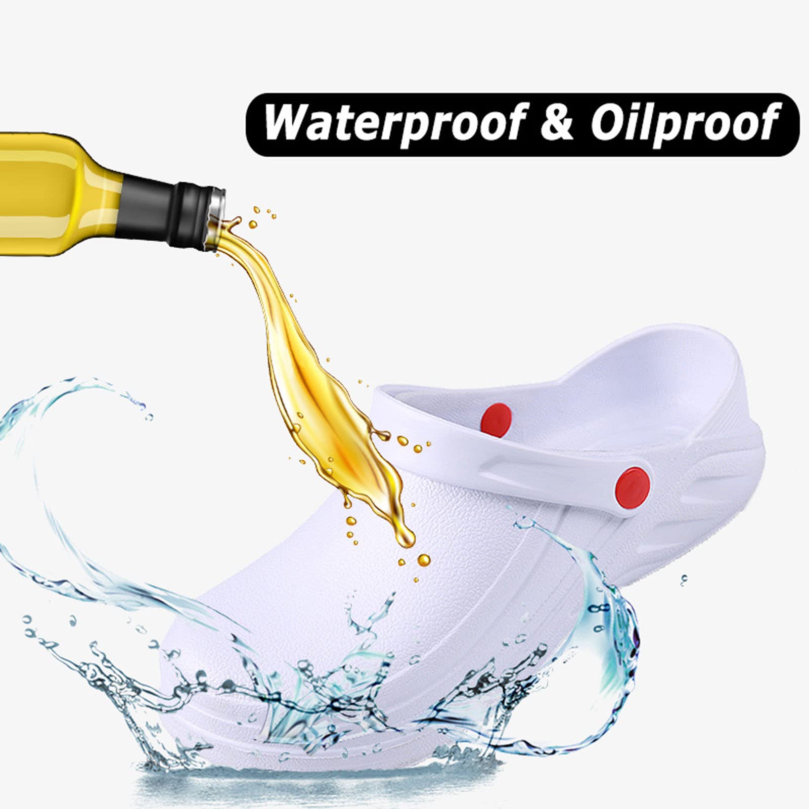 **Non-Slip Waterproof Chef Shoes for Men & Women – Oil-Resistant Kitchen Clogs for Food Service, Nursing & Garden Work – Comfortable & Durable Work Shoes**    *(Perfect for chefs, nurses, restaurant staff, and gardeners – ideal for wet, slippery, and oily surfaces!)*