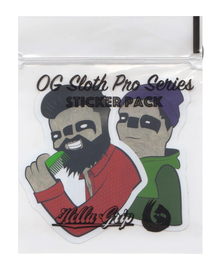 Hella Grip OG Sloth Pro Series Sticker Pack V2 - Premium Vinyl Decals for Laptops, Skateboards & Water Bottles - Durable, Waterproof Stickers for DIY Customization