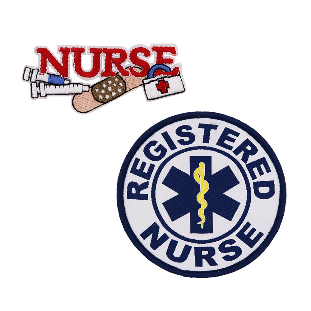 Registered Nurse RN Iron On Patches - Medical Emblem Badge for Scrubs, Uniforms & Jackets | Perfect for Healthcare Professionals & Nursing Students