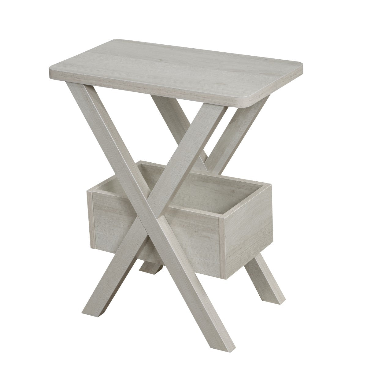 White Chairside Table - Compact Side Table for Living Room, Bedroom & Office - Perfect for Coffee, Books & Decor