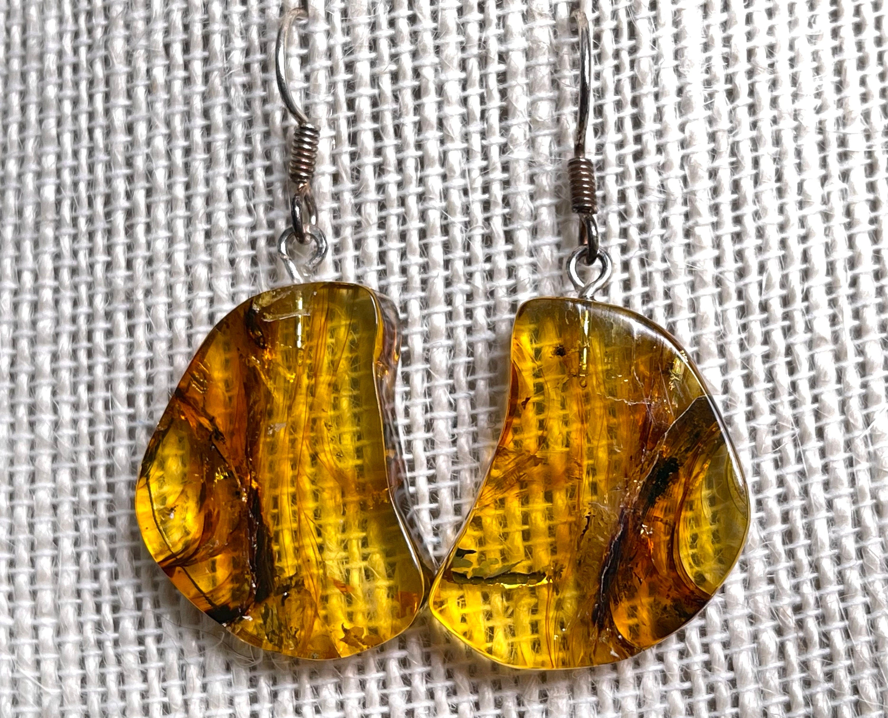 AMBER Crystal Earrings for Women - Handmade Dangle Statement Jewelry with Healing Stones | Elegant Gift for Birthday, Wedding & Boho Fashion (Style 50334)
