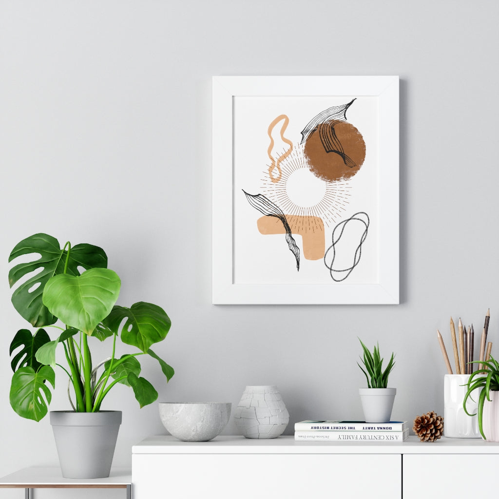 Modern Abstract Framed Vertical Wall Art Poster - Home & Office Decor for Living Room, Bedroom, Study