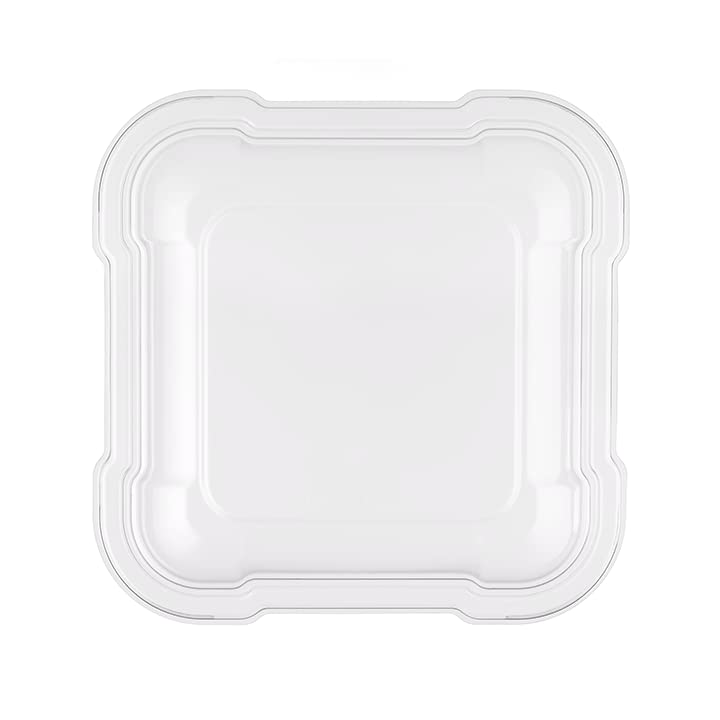 500-Pack 8x8 Inch Clear PET Dome Lids for Square Food Trays - BPA-Free Meal Prep Containers, Catering Supplies & Takeout Dishes - Perfect for Restaurants, Food Delivery, Party Platters and Home Meal Storage