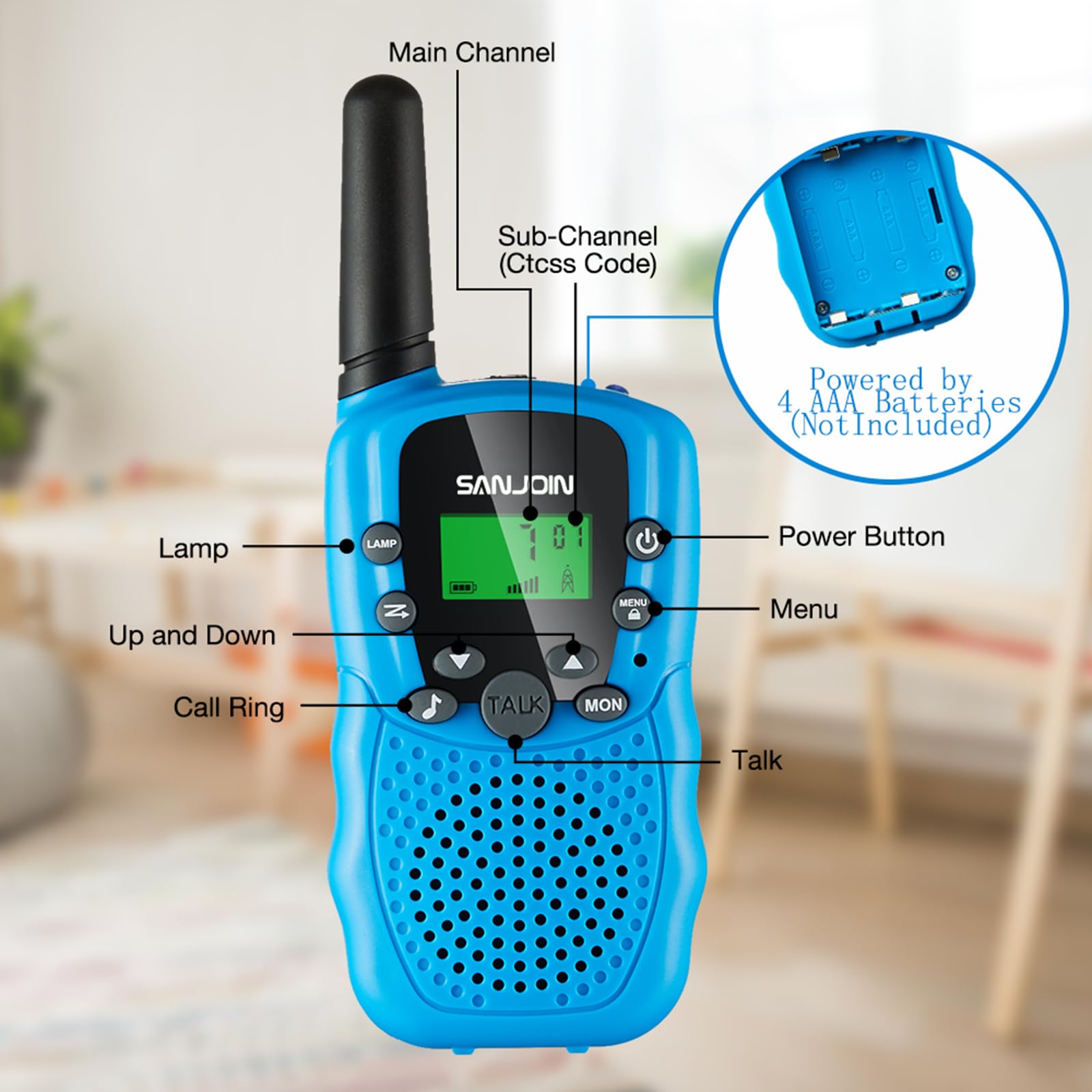Kids Walkie Talkies - 3 Pack (Blue, Pink, Yellow) with 3 Miles Range - Best Toys for Boys & Girls Ages 4-8 - Perfect for Camping, Outdoor Adventures & Birthday Gifts (Ideal for 3-7 Year Olds)