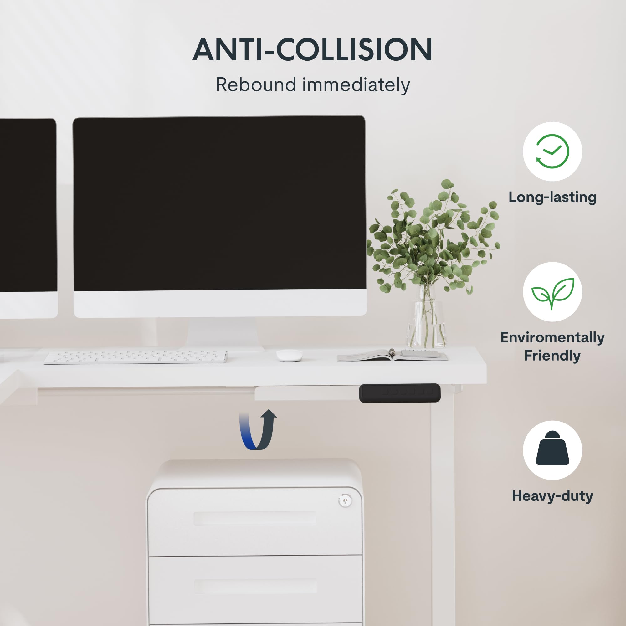 SANODESK Electric L-Shaped Standing Desk with Adjustable Height - 71 x 63 Inch Corner Computer Desk with Splice Board, White - Perfect for Home Office, Gaming Setup & Workspace Ergonomics
