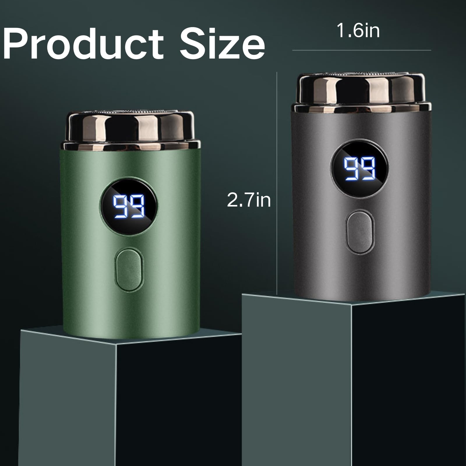 Vishopee Electric Shaver for Men - Portable & Rechargeable Mini Shaver Kit (2 Pack) - Perfect for Travel, Gym & Quick Grooming On-The-Go