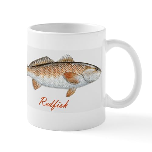 White - Red Fish Mug