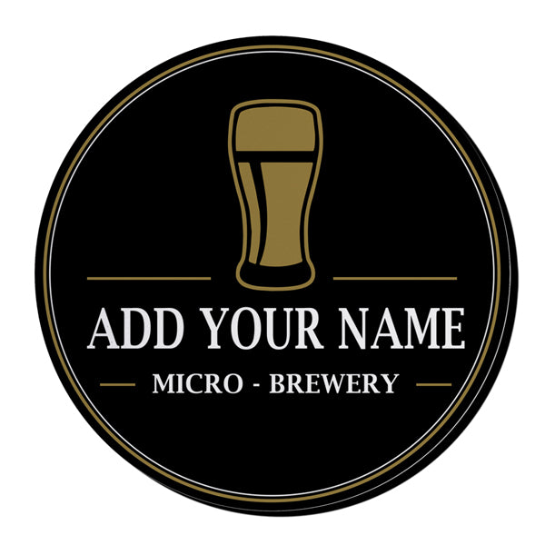 Personalized Beer Bucket Coaster - Custom Name Micro Brewery Bar Accessory for Home, Pub & Outdoor Parties