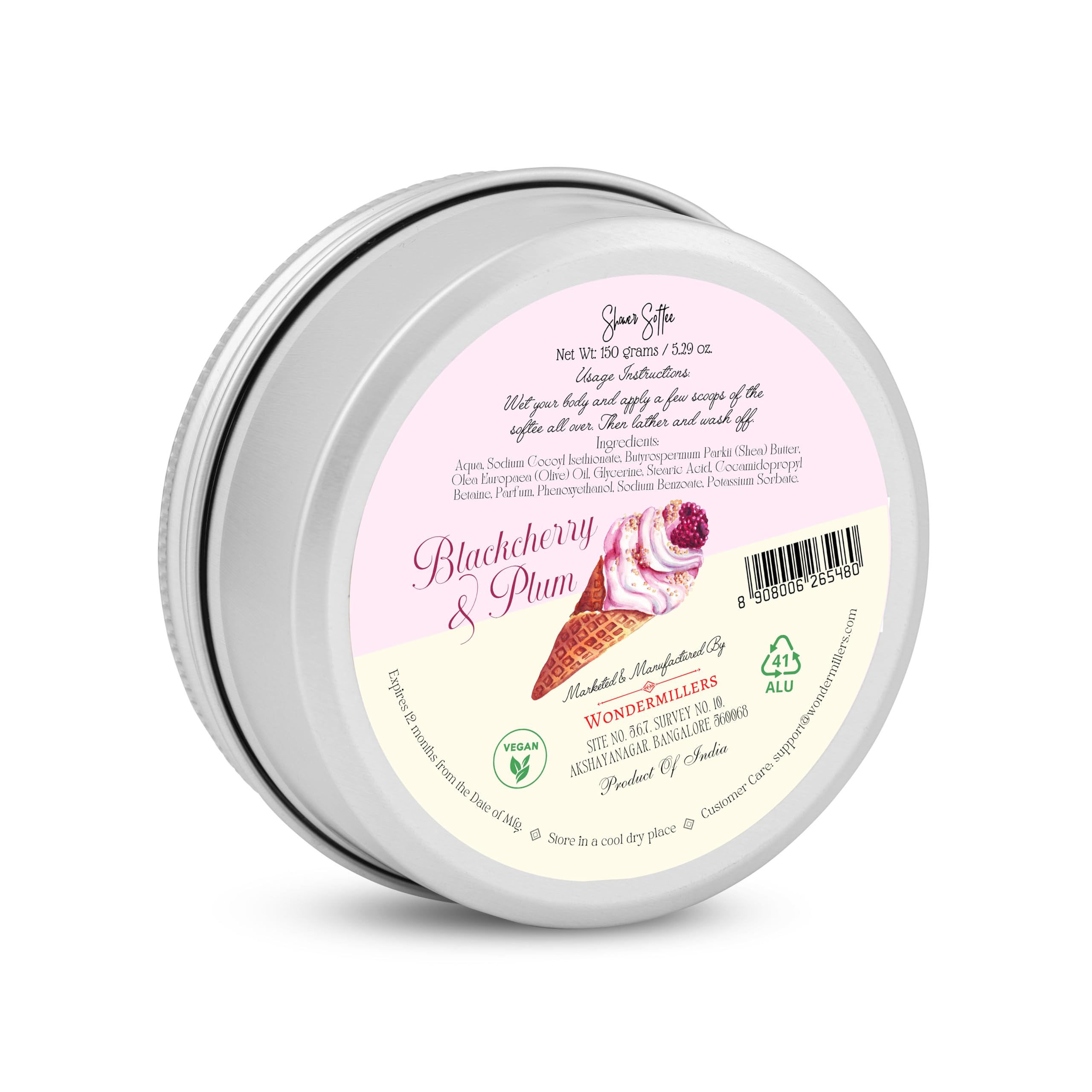 Black Cherry & Plum Whipped Shower Soap - Ultra Soft, Creamy Body Wash for Dry Skin | Moisturizing Bath & Shower Gel for Women & Men, Perfect for Daily Use & Spa Days