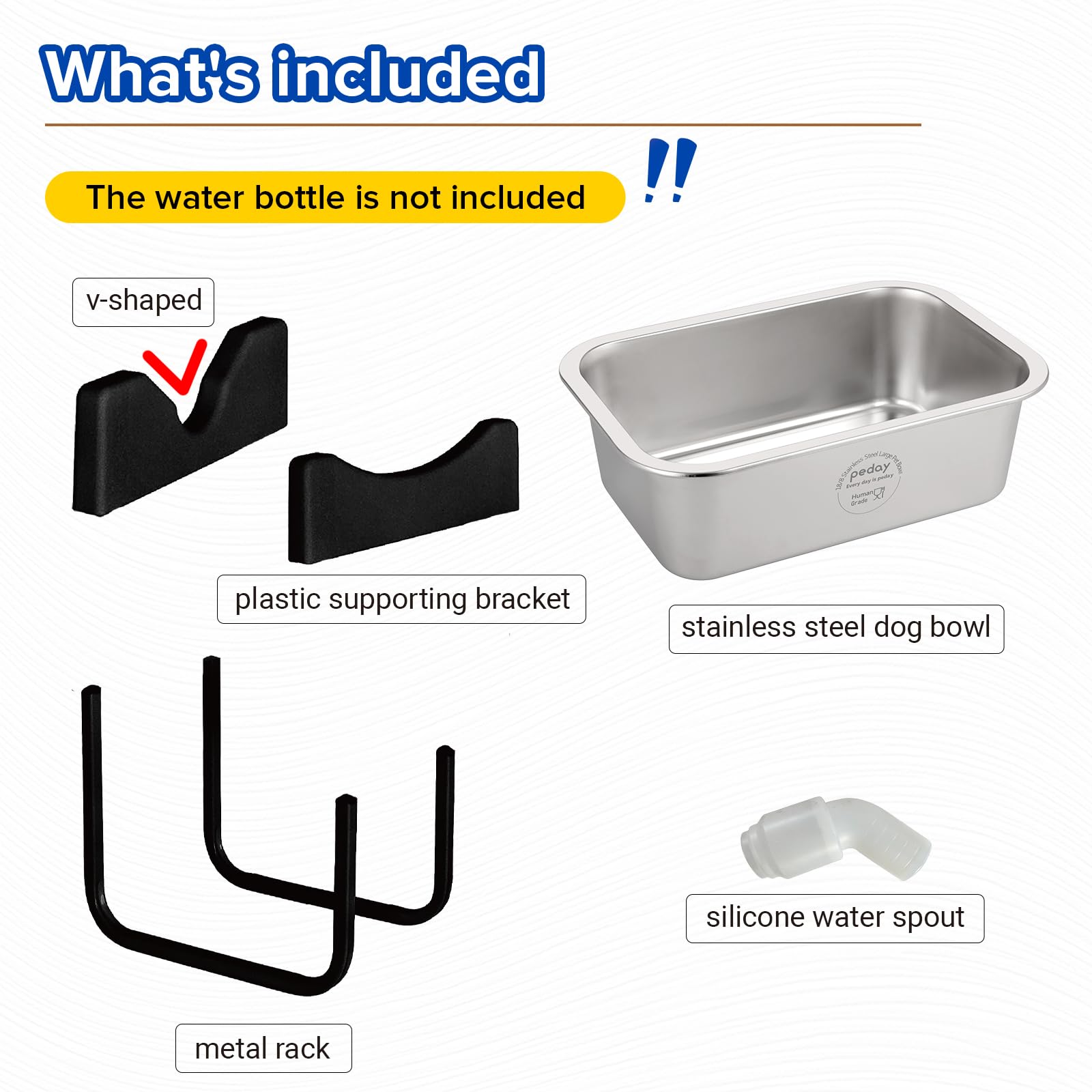 Automatic Dog Water Dispenser for Large & X-Large Breeds - 18/8 Stainless Steel Pet Water Bowl with Human-Grade Safety - Perfect for Home, Office, or Travel Use (Water Bottle Not Included)