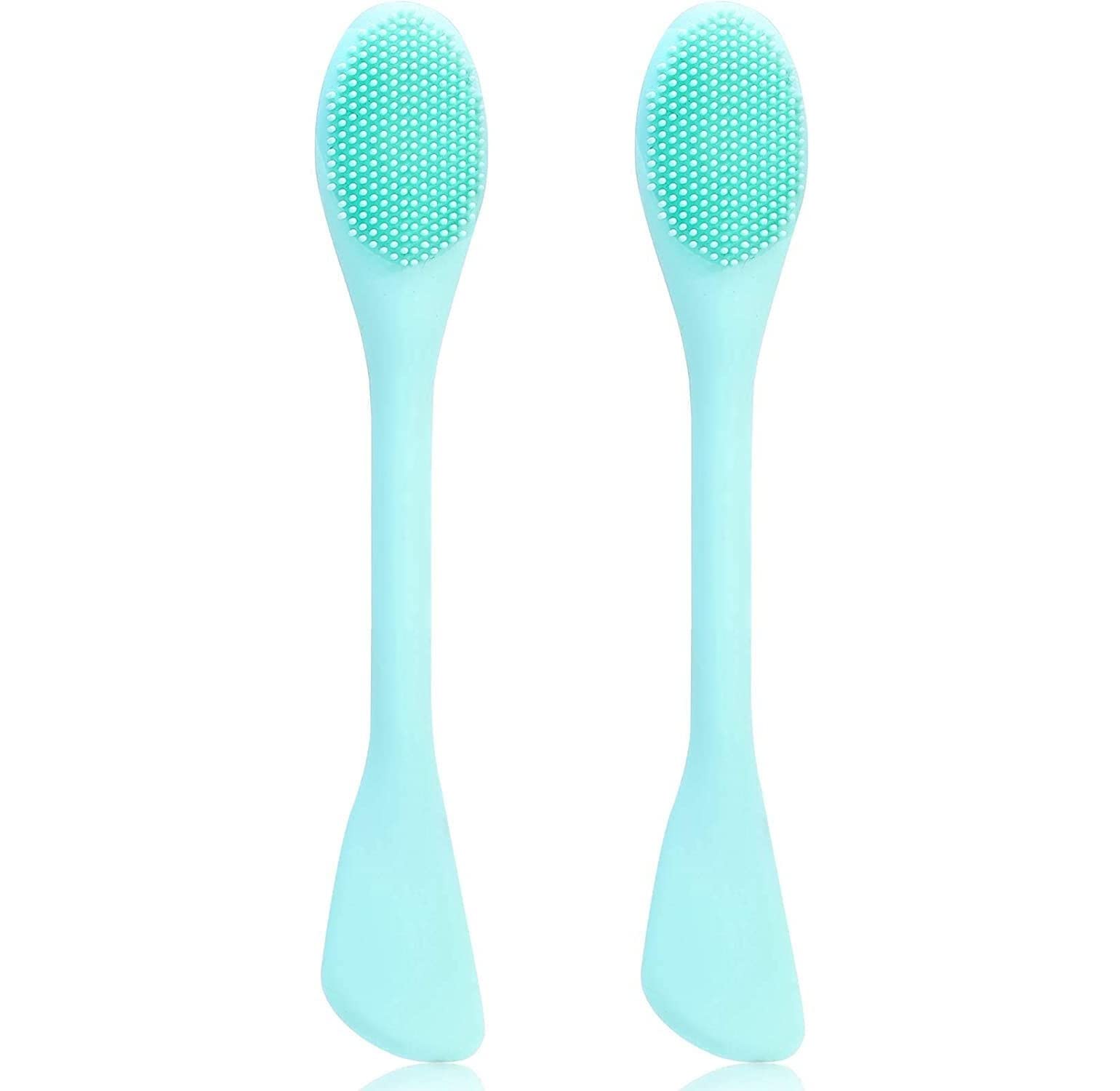 Premium Silicone Dual-Ended Face Mask Brush - Soft Facial Cleansing Scrubber & Lip Brush for Mud, Clay, Charcoal Masks | DIY Cream & Lotion Applicator Tool (Color May Vary) | Perfect for Spa Days & At-Home Skincare Routines