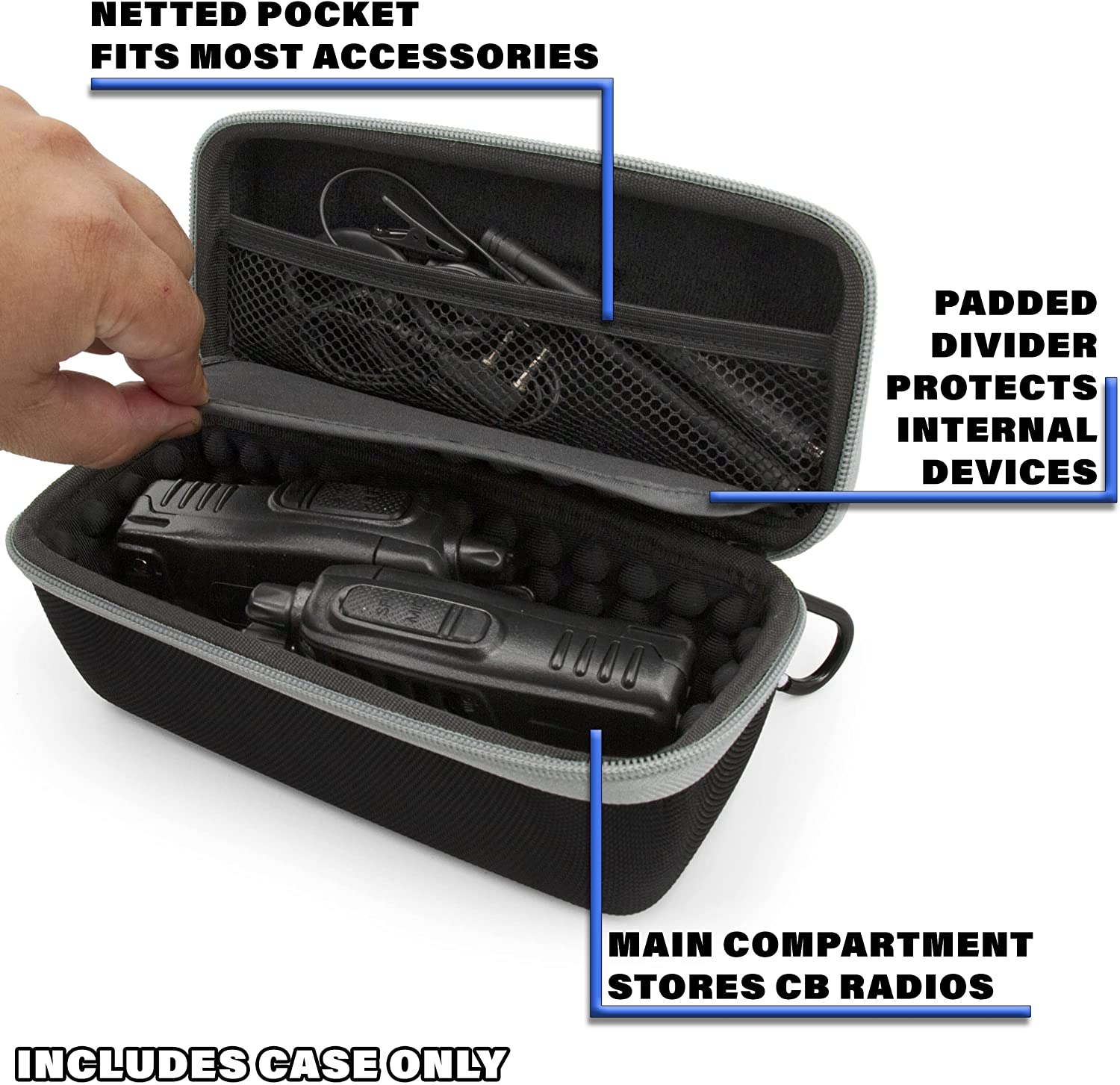 CASEMATIX Walkie Talkie Case - Durable Protective Cover for Midland, Cobra, Uniden Handheld CB Radios & 2-Way Radios | Perfect for Outdoor Adventures, Construction Sites & Emergency Communication