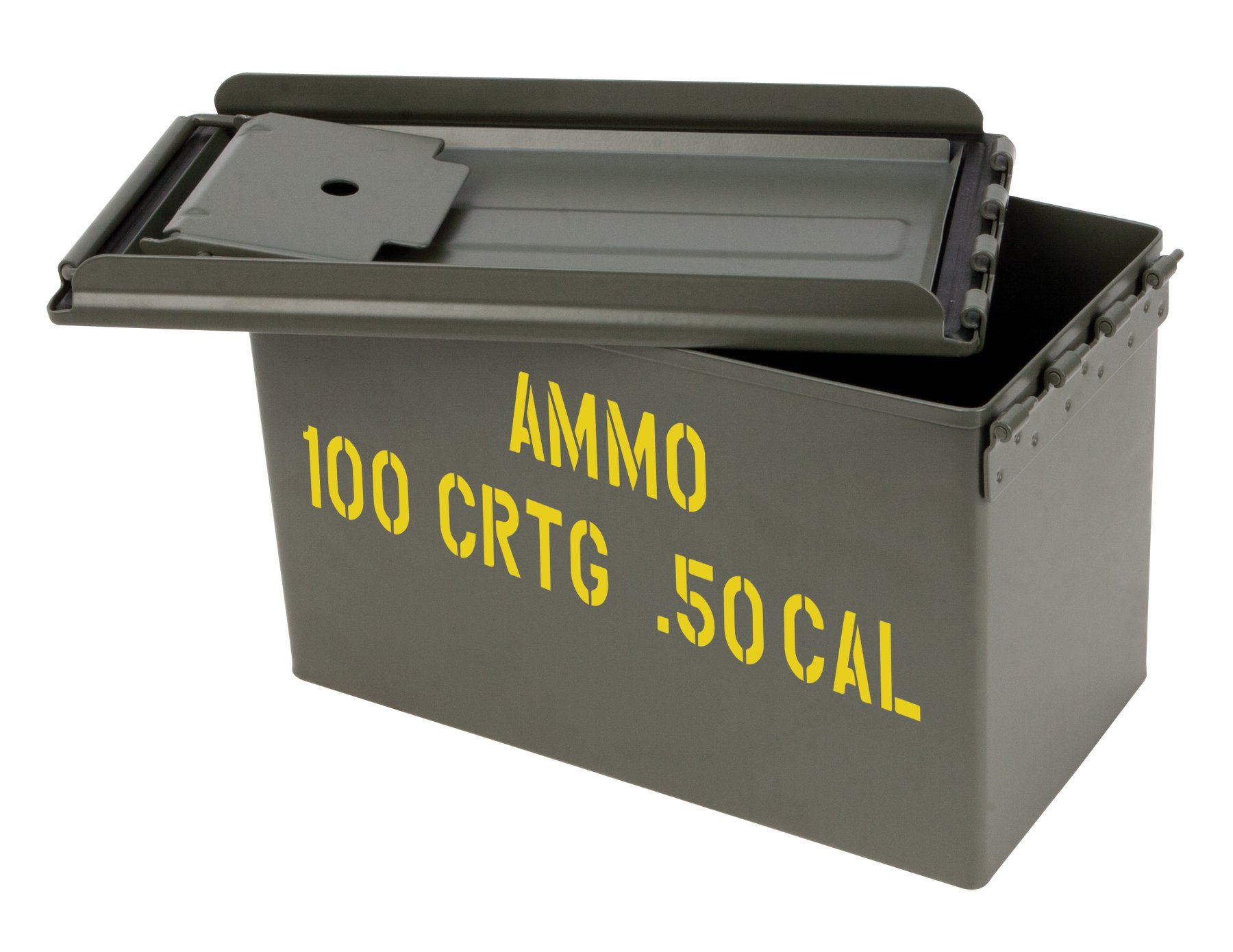 Performance Tool W5993 .50 Caliber Metal Waterproof Ammunition Box - Heavy Duty Military Grade Ammo Storage for Outdoor Shooting, Hunting & Range Use