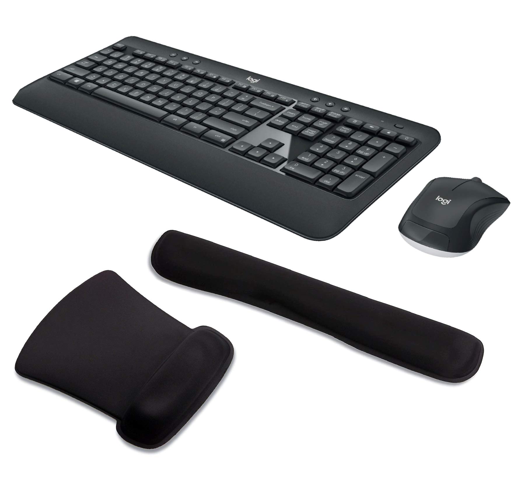 Logitech MK540 Advanced Wireless Keyboard and Mouse Combo with Ergonomic Waverest Gel Wrist Support & Mouse Pad - Perfect for Office, Home, Gaming & Long Typing Sessions