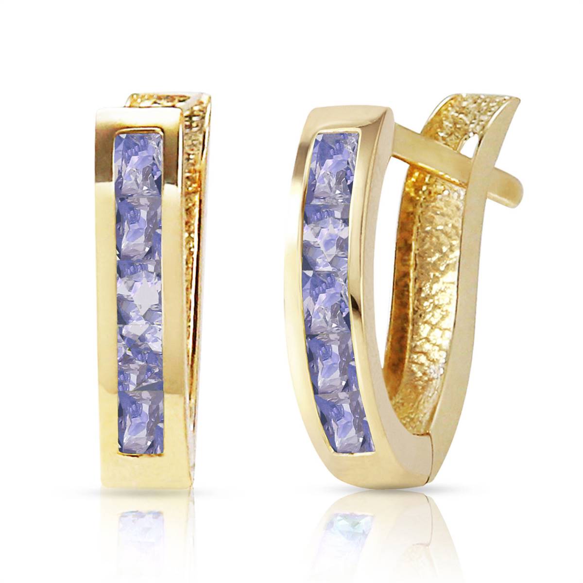 0.95 Carat 14K Solid Yellow Gold Felicity Tanzanite Stud Earrings for Women - Elegant Tanzanite Jewelry Gift for Birthday, Anniversary & Special Occasions