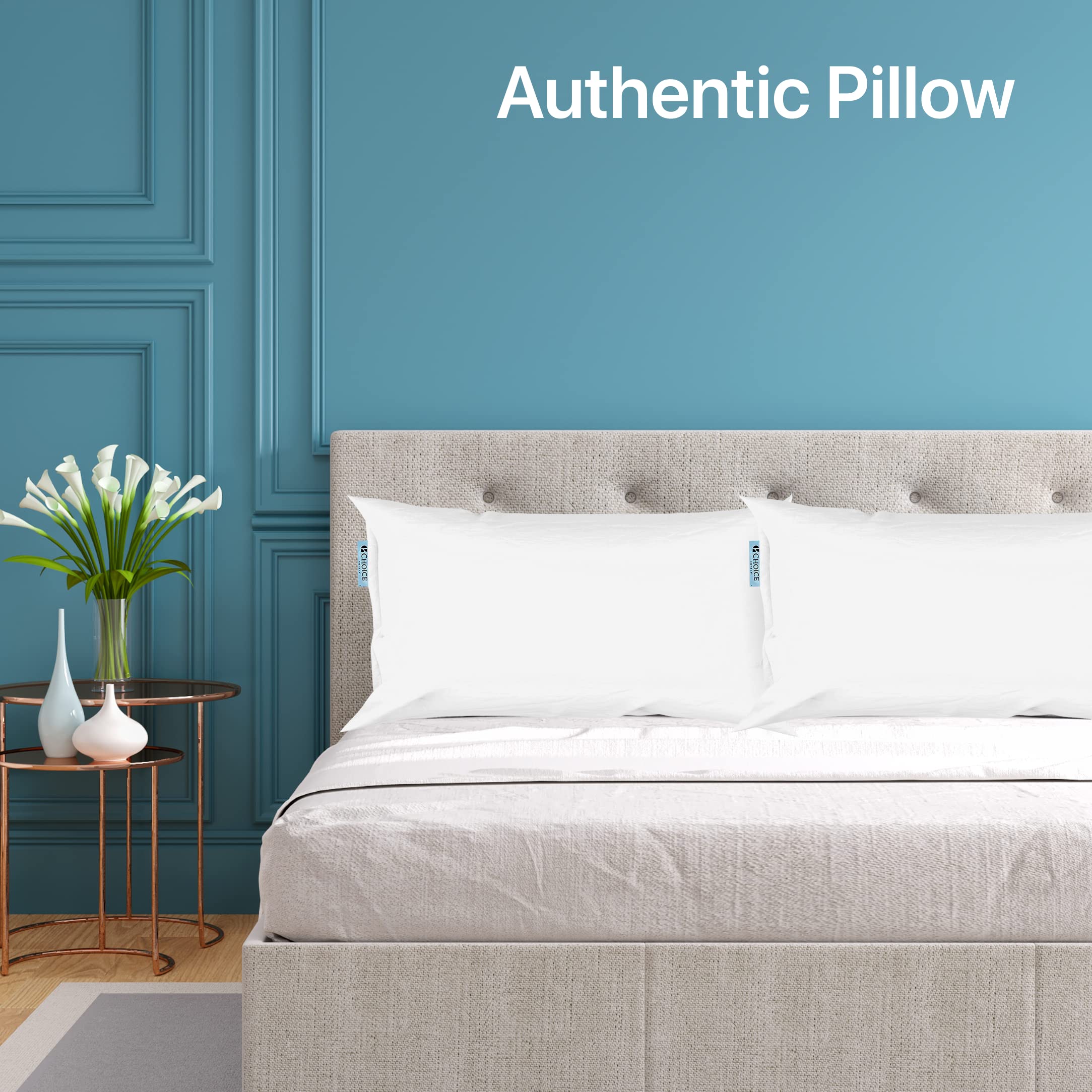 **Luxury King Size Pillow 20x36 Inch - Firm Hotel Pillow for Side Sleepers & Sound Sleep, Made in USA - Includes 1 White Pillowcase (Perfect for Hotels, Home, & Travel)**
