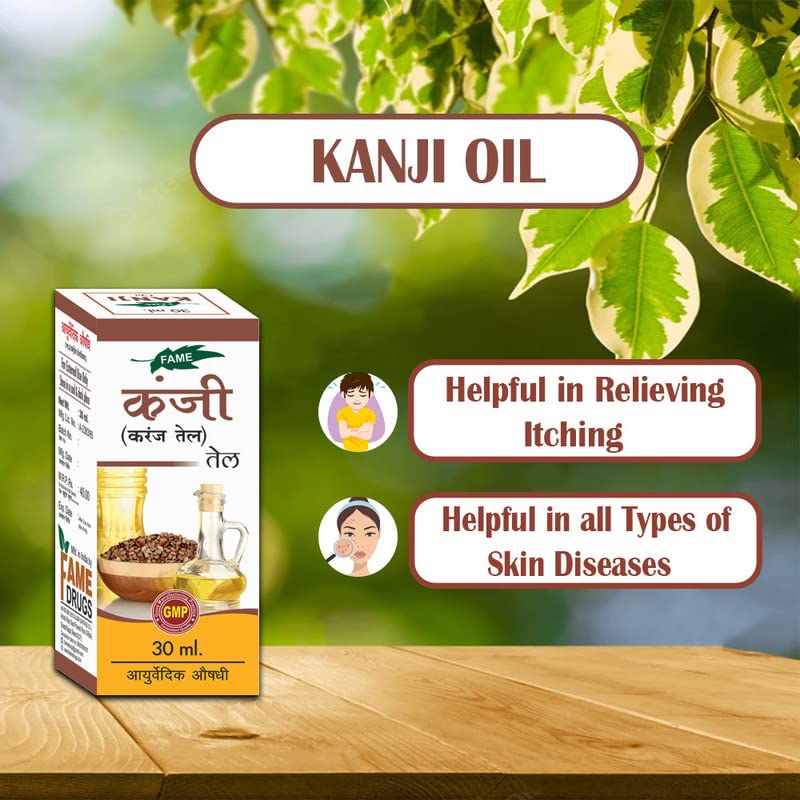 VRT HERBAL Kanji Oil 60ml - Natural Ayurvedic Hair Growth Oil for Thicker & Longer Hair - Perfect for Daily Scalp Massage & Hair Care Routine