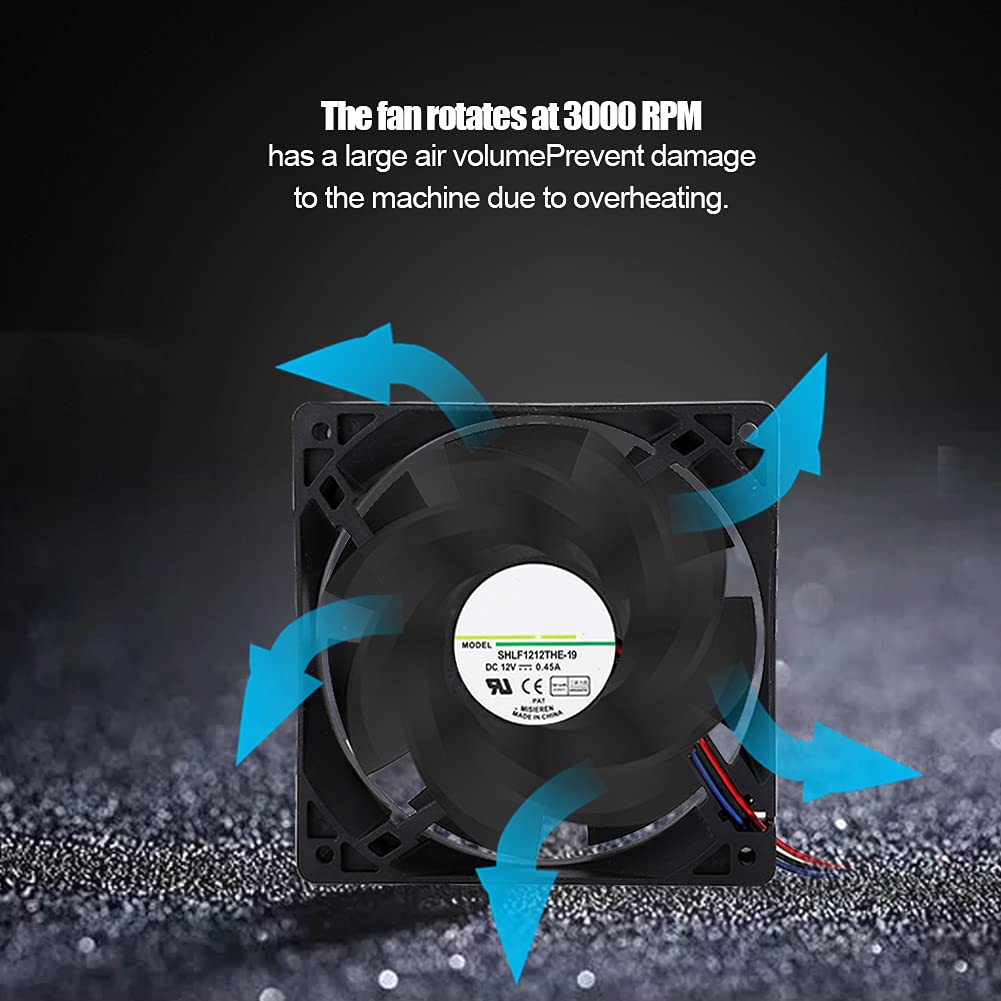 High-Performance DC Cooling Fan - Ultra Durable, Low Noise 3000 RPM PC Fan with Large Airflow for Computers, Mining Rigs & Servers - Perfect for Gaming PCs, Data Centers and Cryptocurrency Mining Operations