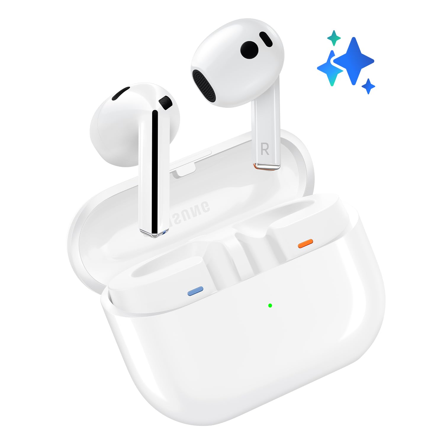 SAMSUNG Galaxy Buds 3 AI True Wireless Bluetooth Earbuds - Open Fit, Active Noise Cancelling, 360 Audio, Real-Time Translation, Touch Control (White, US Version, Renewed) - Perfect for Workouts, Commuting & Travel