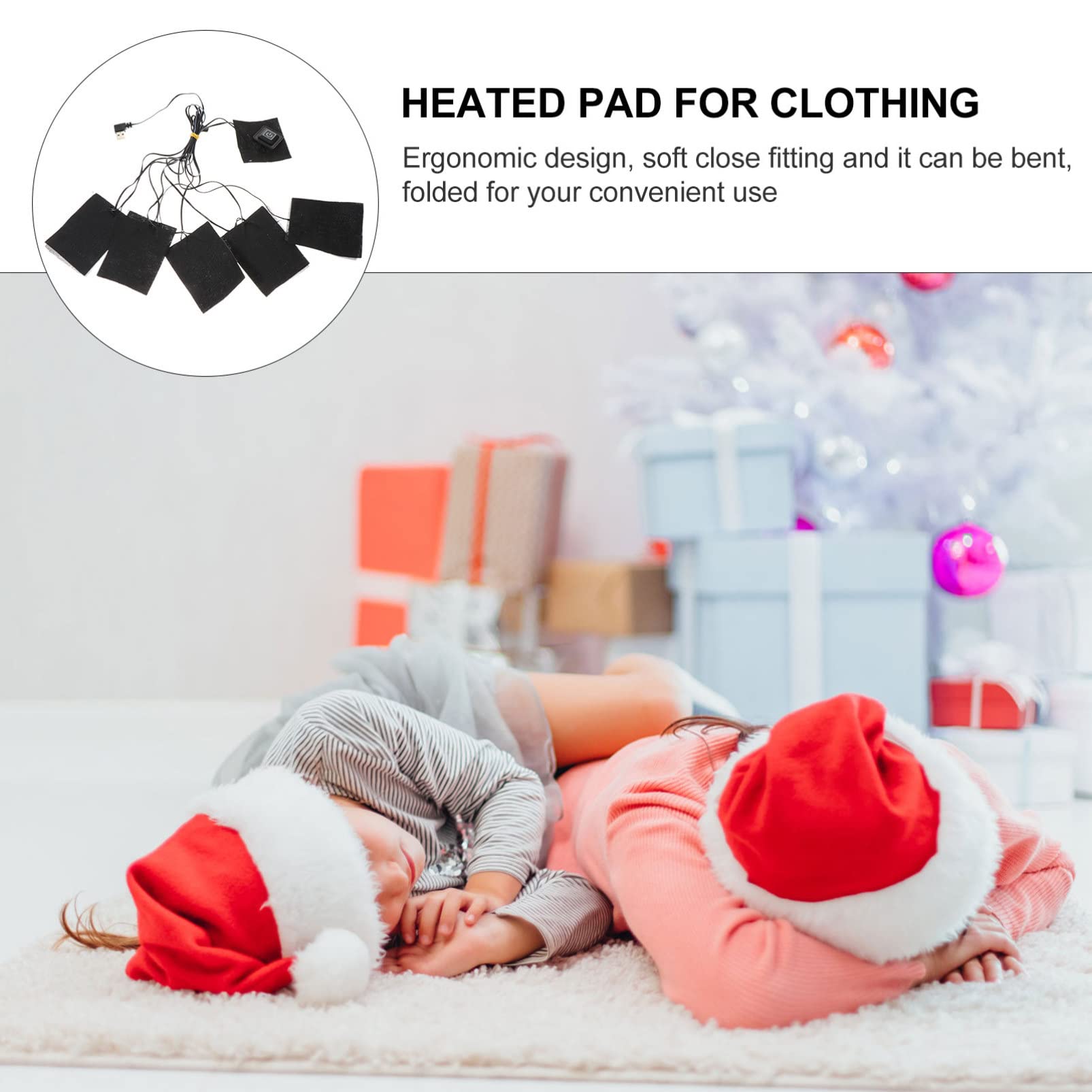 1 Piece USB Electric Heating Pad for Clothes - Winter Heated Vest & Clothing Warmer with Carbon Fiber Technology - Perfect for Outdoor Activities, Camping, and Cold Weather Wear