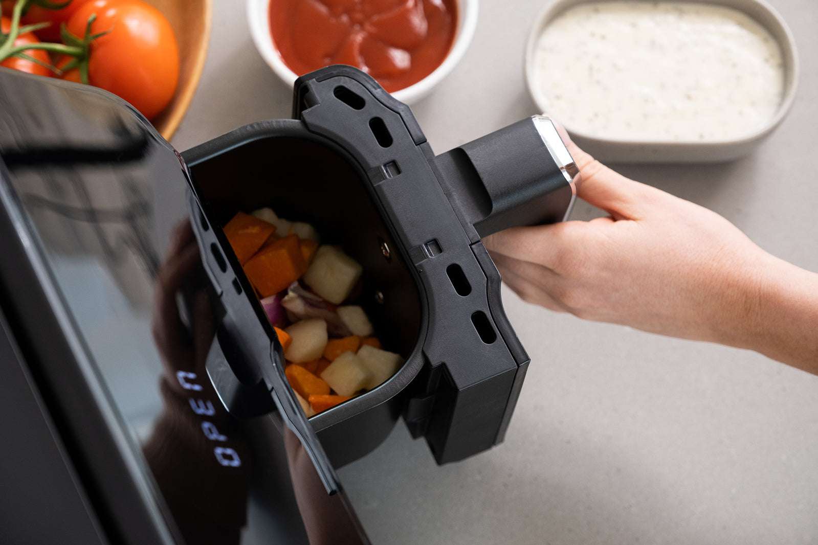 10L Digital Dual Zone Air Fryer with Dual Temperature Control - Large Capacity Air Fryer Oven for Family Cooking, Healthy Frying & Baking - Perfect for Roasting, Grilling, Reheating & Meal Prep