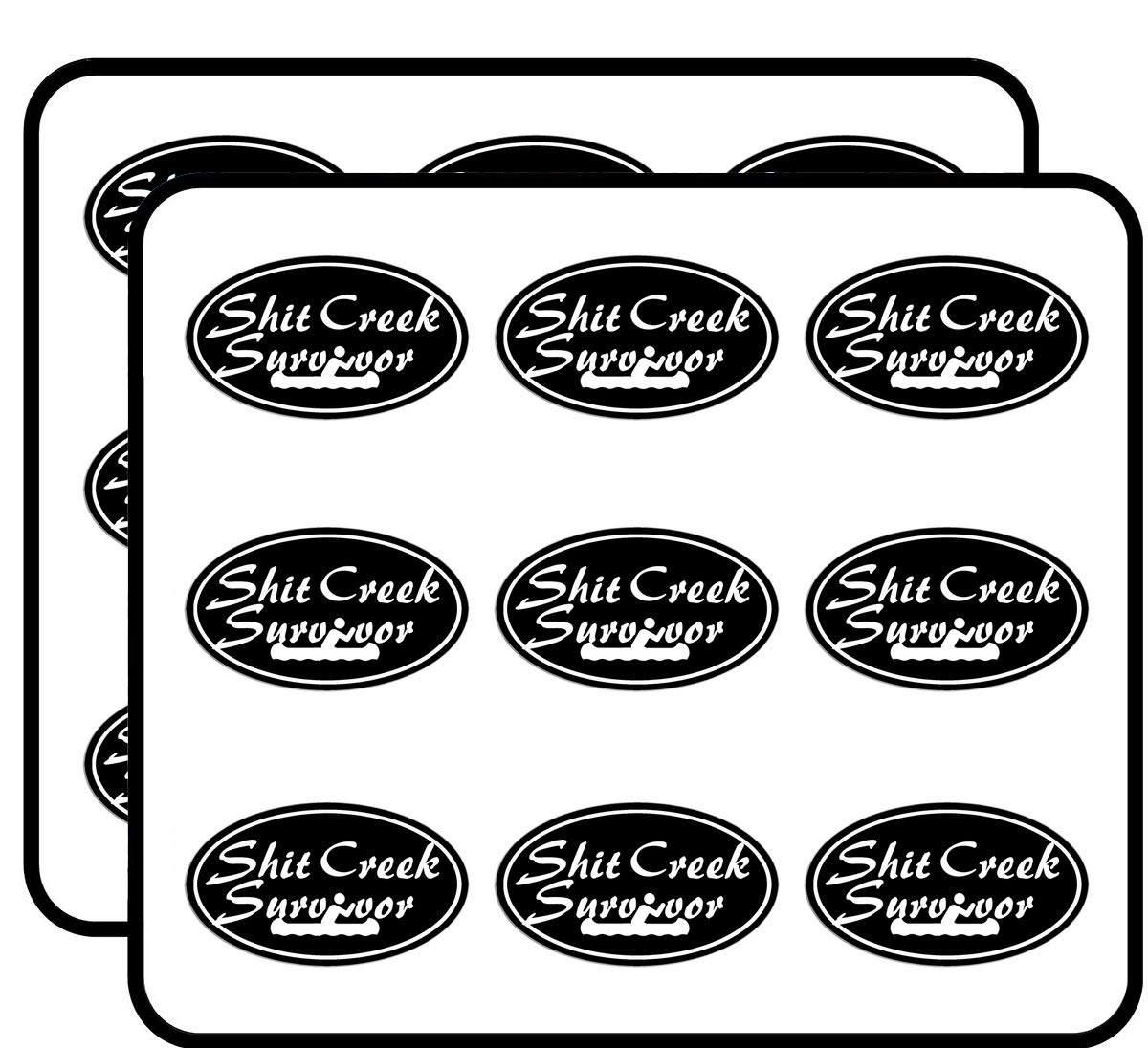 Black Oval Creek Survivor Stickers - 18 Pack of 2
