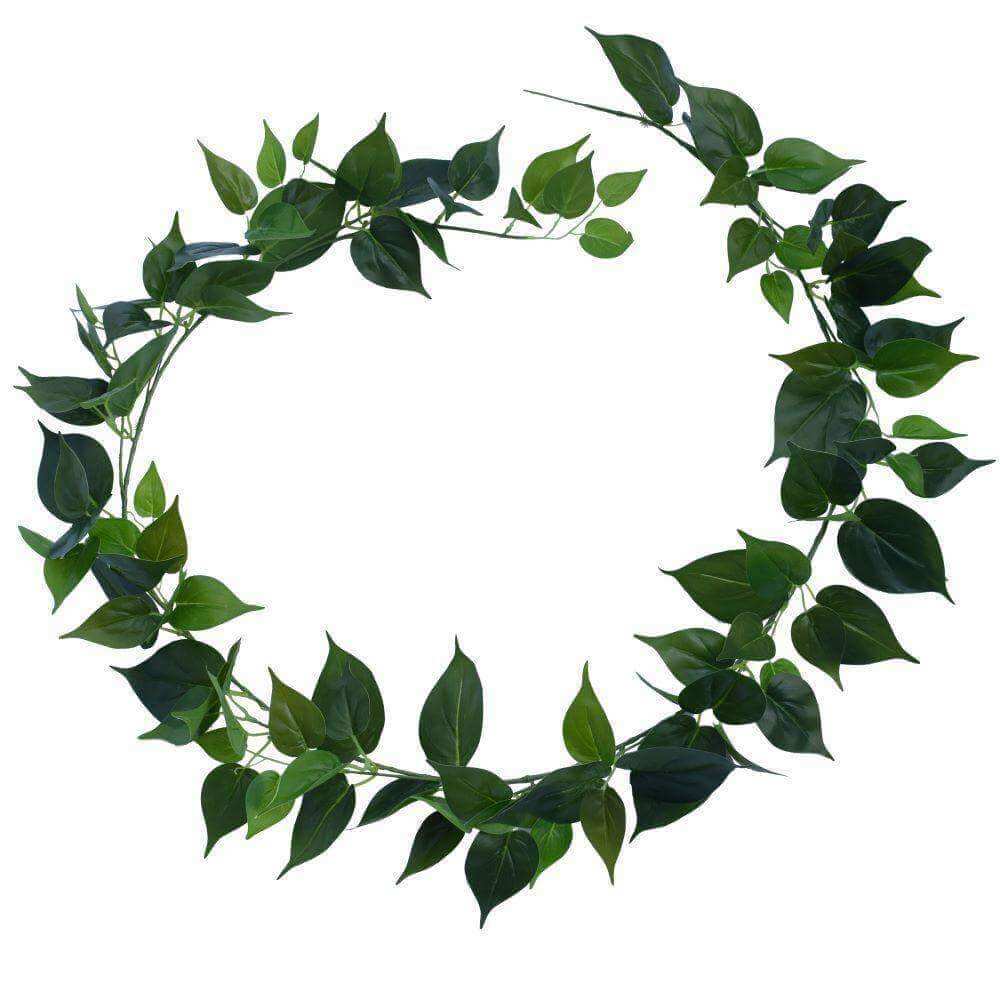 2 Pack Artificial Money Plant Garland - 190cm Faux Pothos Vine for Home Decor, Wedding, Party & Indoor Greenery