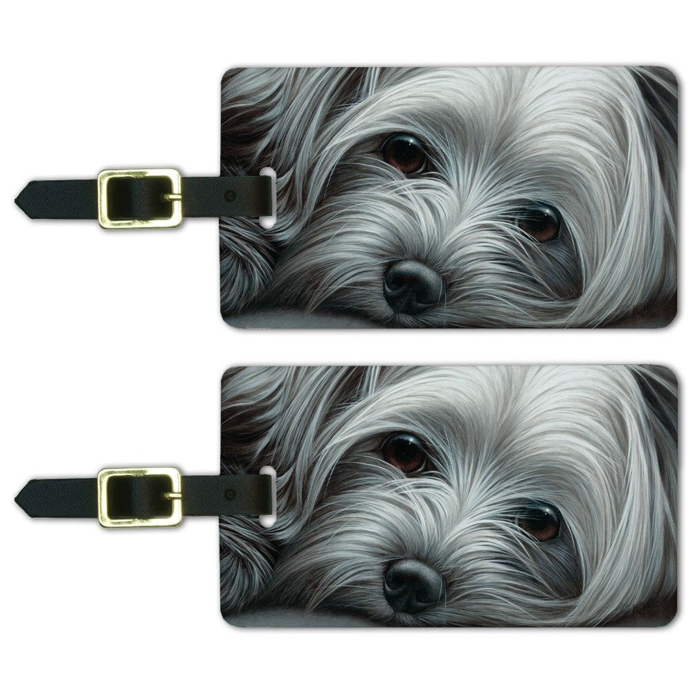 Yorkie Dog ID Tags Set of 2 - Personalized Yorkshire Terrier Luggage Tags for Travel & Pet Identification - Perfect for Suitcases, Backpacks & Dog Collars