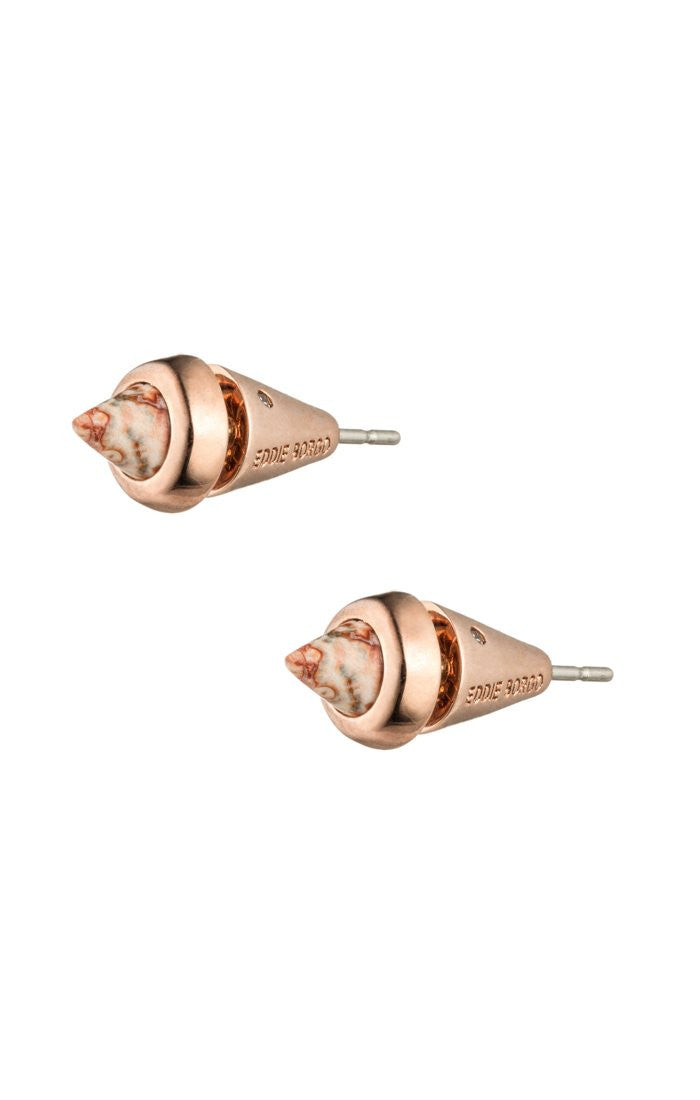 Small Gemstone Code Stud Earrings in Rose Gold - Elegant & Minimalist Jewelry for Everyday Wear, Gift for Her, Birthday & Anniversary