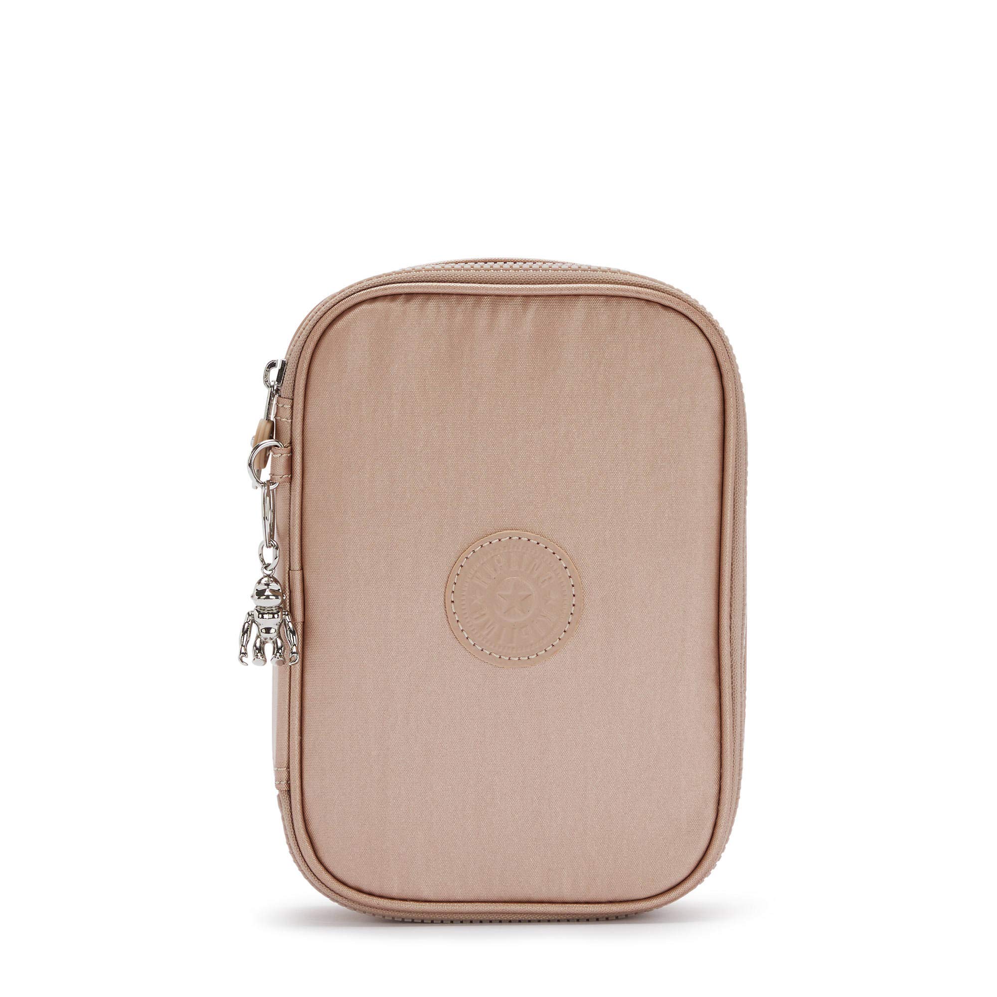Kipling 100 Pens Metallic Case - Rose Gold Stationery Organizer for Office, School & Home Use | Premium Pen Holder with Elegant Metallic Finish