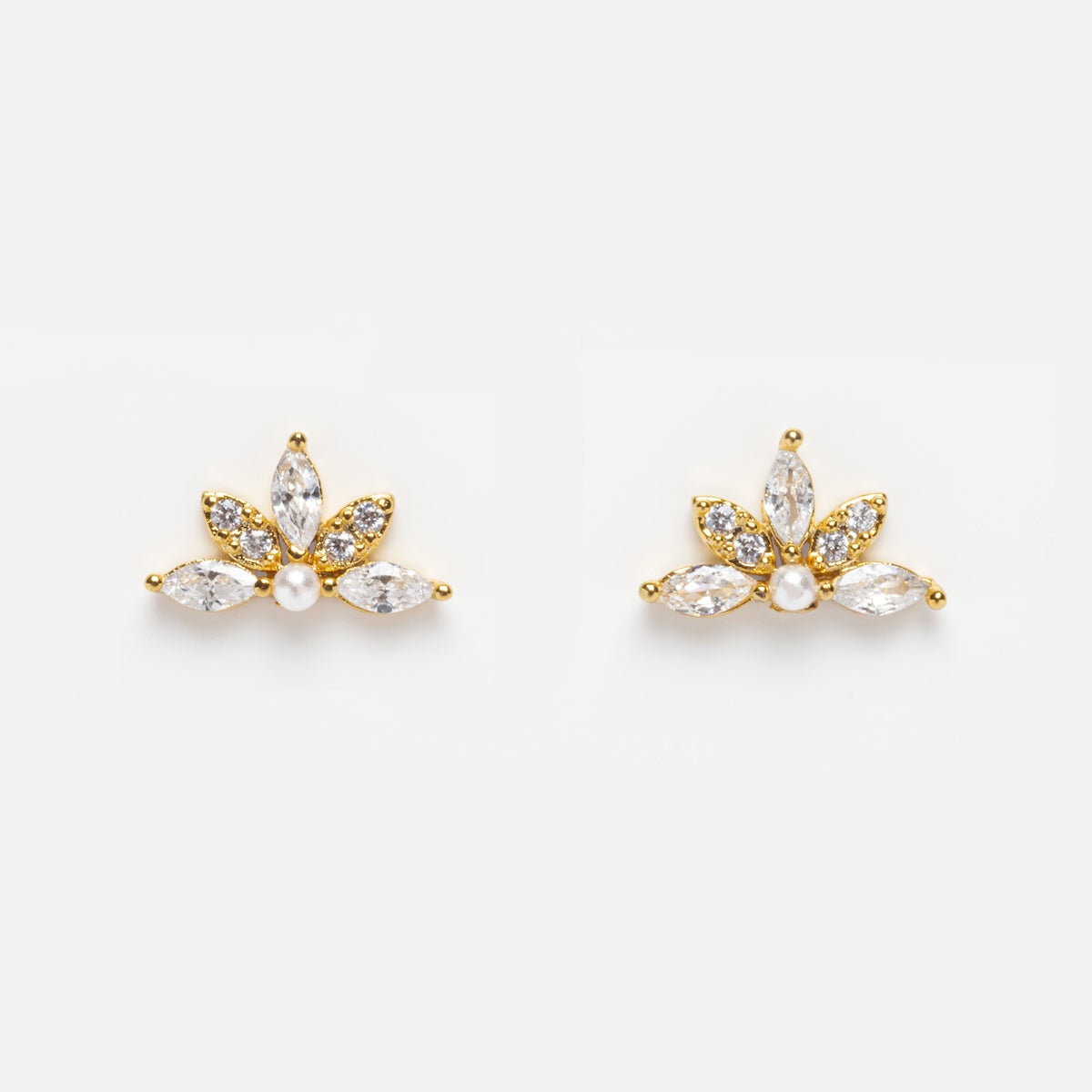 Harlowe Stud 1 - Premium Quality Stud Earrings for Women, 14K Gold Plated Cubic Zirconia Earrings | Perfect for Everyday Wear, Parties & Special Occasions