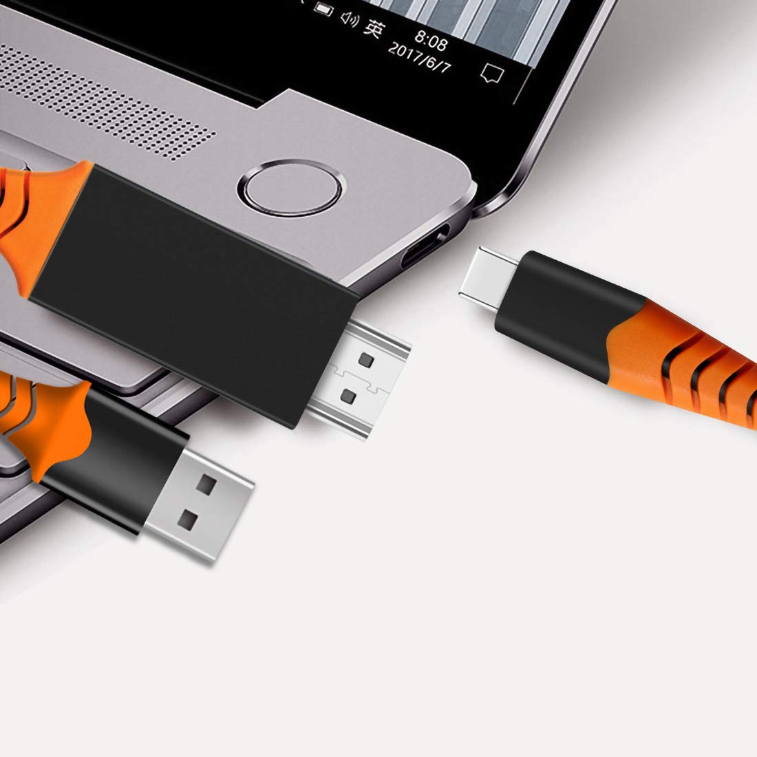 PRO USB-C to HDMI Adapter 8K/4K Compatible with Wacom MobileStudio Pro 13 - 6ft/1.8M Cable Supports 4K 2160p@60Hz & 8K 7680x4320@30Hz with Thunderbolt 3/4 - Perfect for Digital Artists, Designers & Video Editors