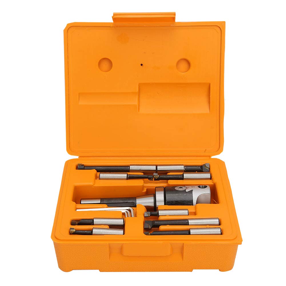 13Pcs Boring Head Set with R8 Boring Bars - High Carbon Steel Milling Machine Accessories for CNC Lathe Processing | Perfect for Metalworking, Woodworking & Precision Drilling Operations