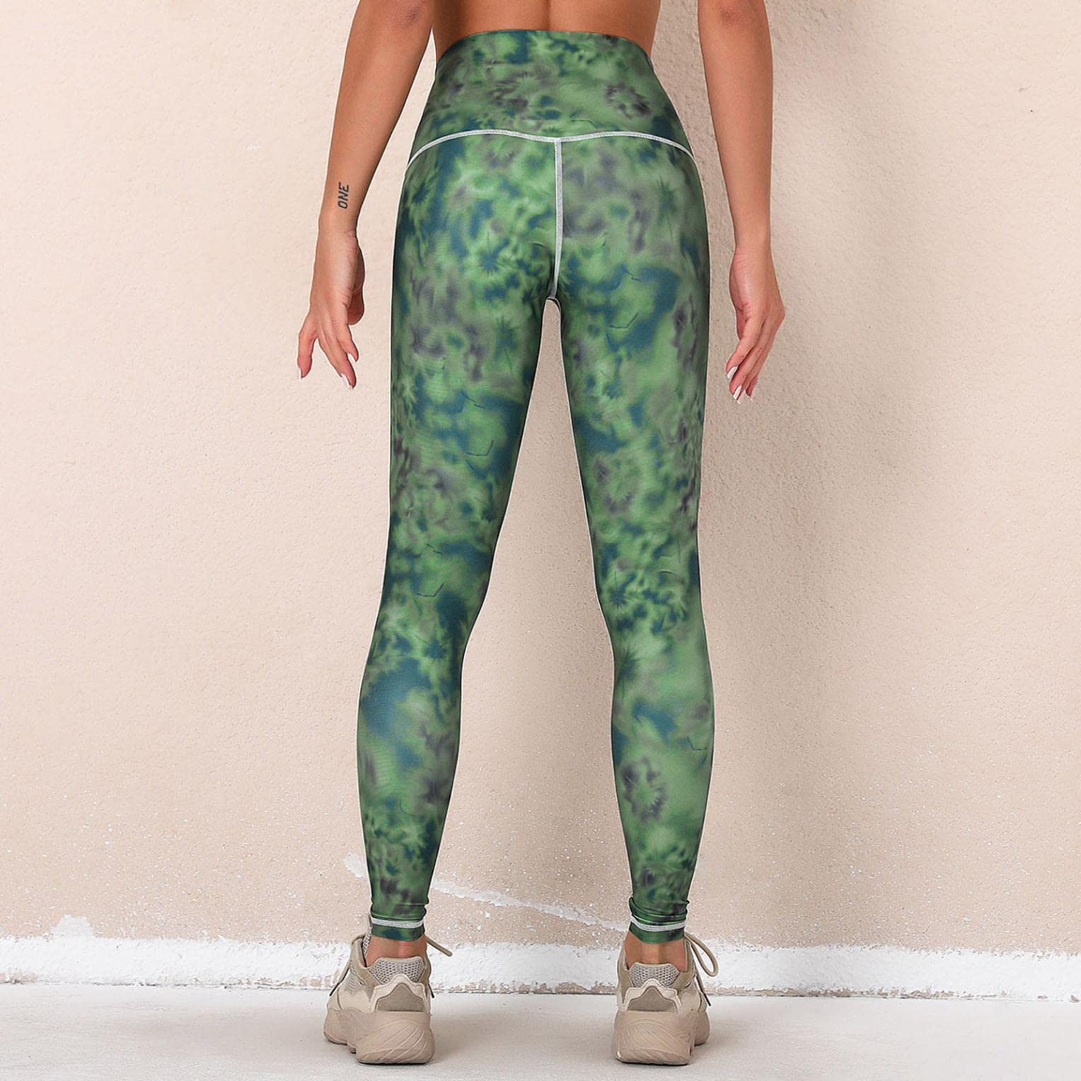 Women's High Waist Tummy Control Yoga Pants - Bubble Hip Lifting Leggings for Running & Exercise - Tie-Dye Print Sweatpants - Perfect for Workouts, Gym, Yoga & Casual Wear