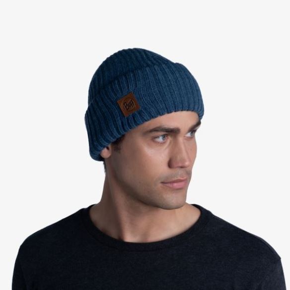 BUFF Knit Hat for Men & Women - Rutger Steel Blue Winter Beanie for Skiing, Hiking & Outdoor Activities