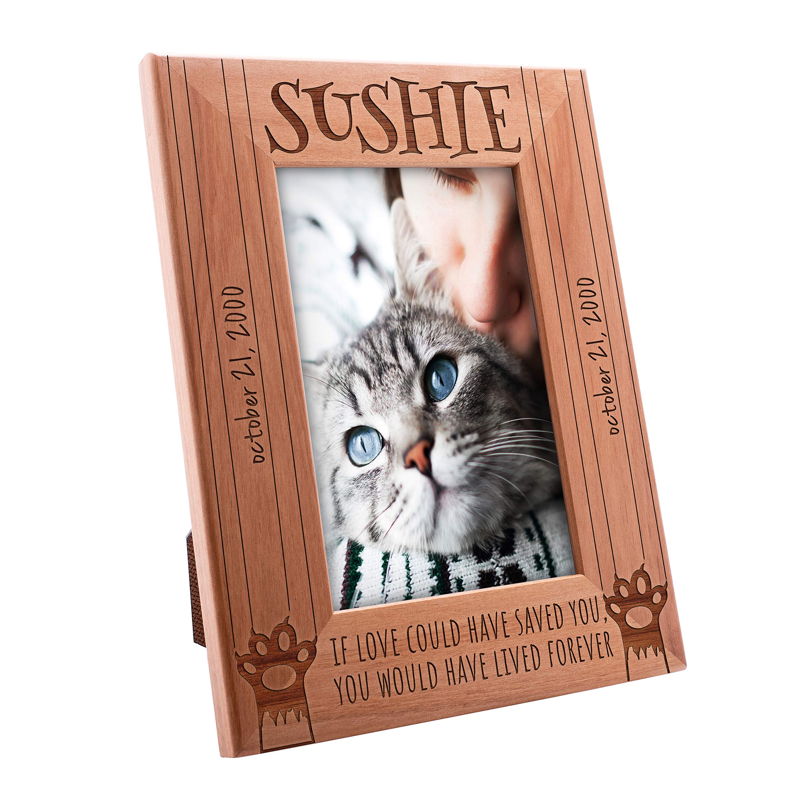 Be Burgundy Memorial Pet Picture Frames 4x6 - Custom Pet Loss Gift for Grieving Owners - Beautiful Remembrance Frame for Deceased Pets - Perfect for Home Memorials & Pet Sympathy Gifts
