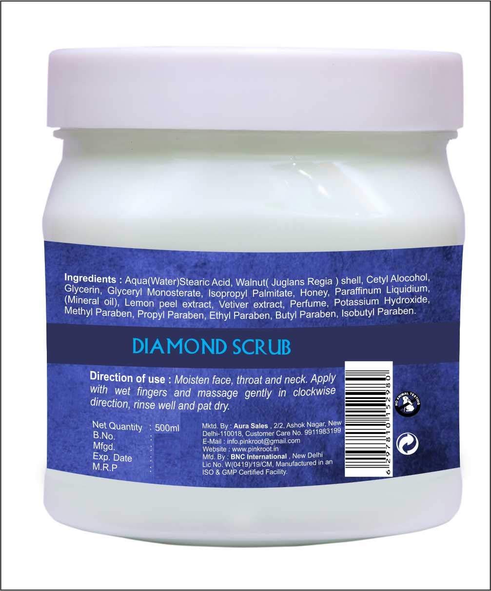Pink Root Lemon Massage Gel with Diamond Scrub - 500ml Set for Body Exfoliation & Relaxation - Perfect for Spa Day, Couples Massage & Self-Care Routine